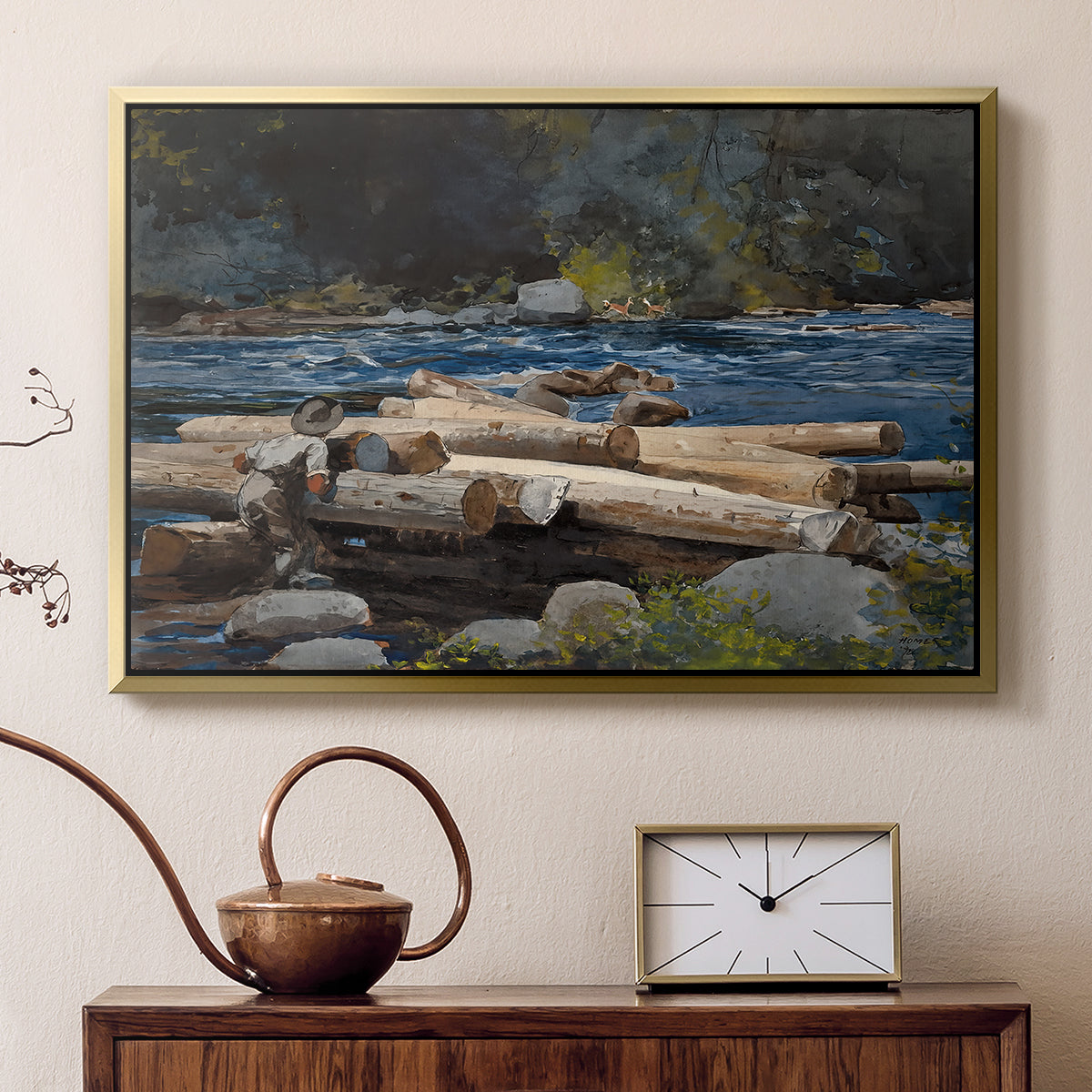 Hudson River, 1892 - Floater Framed Canvas Print
