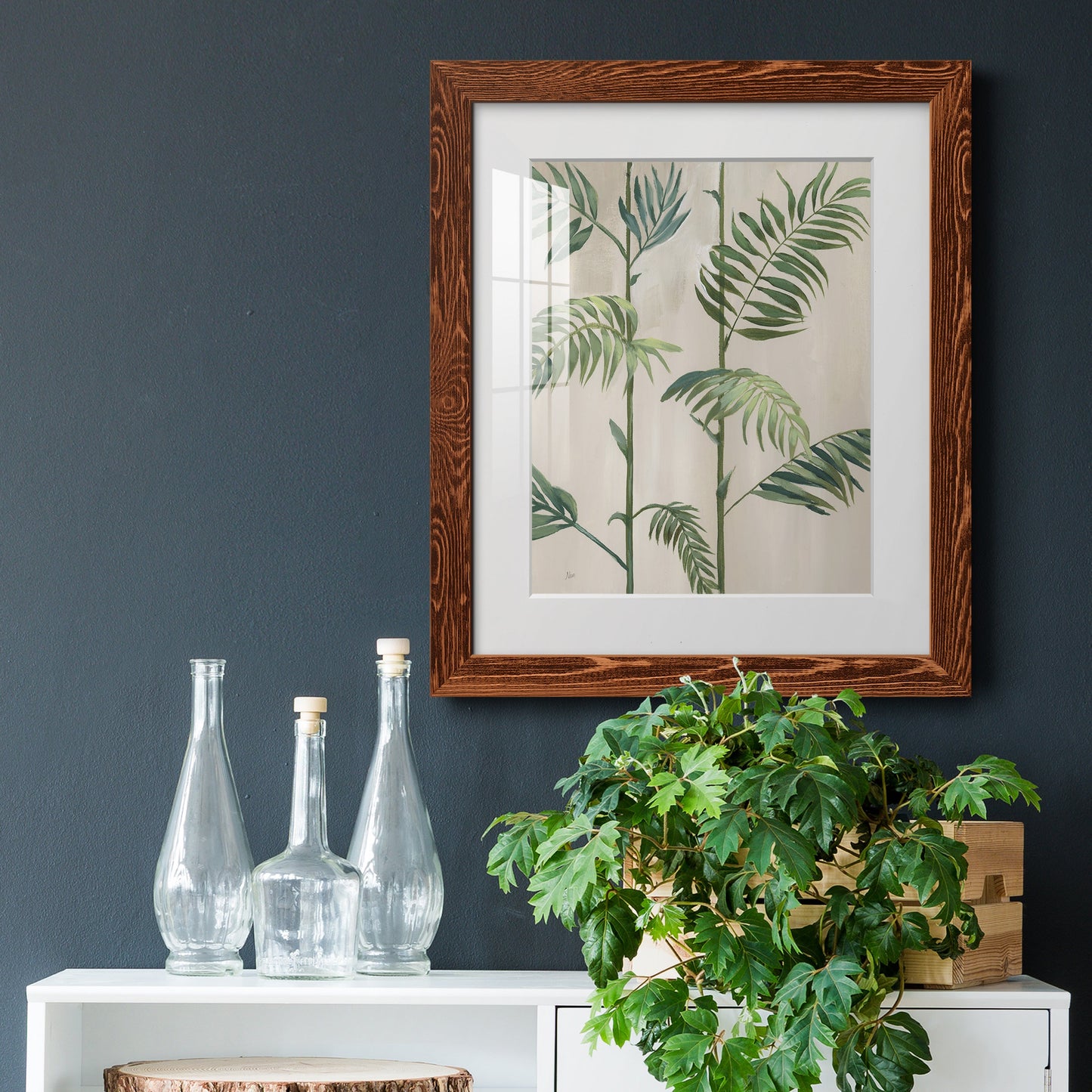 Modern Fronds I - Premium Framed Print - Distressed Barnwood Frame - Ready to Hang