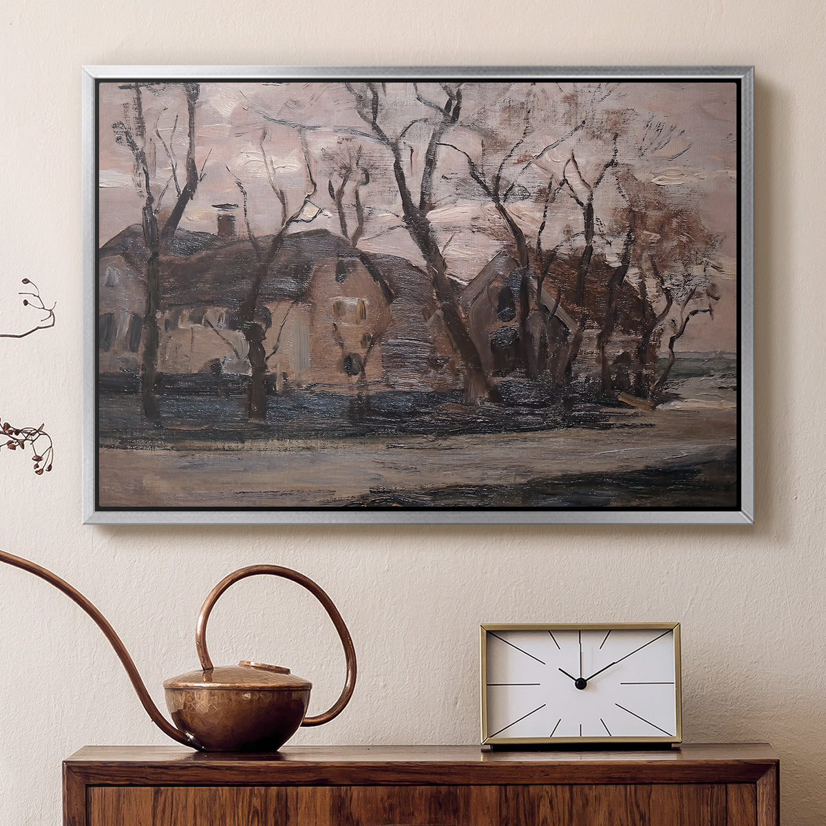 Farm near Duivendrecht in the Evening, c. 1905 - Floater Framed Canvas Print