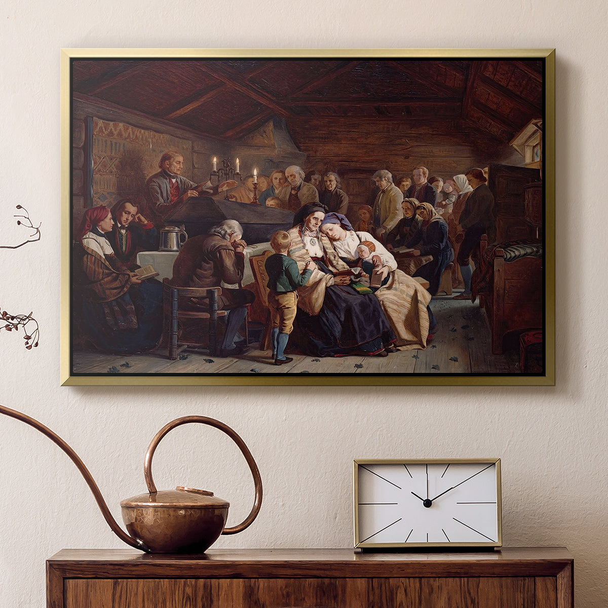 Funeral Feast, 1854 - Floater Framed Canvas Print