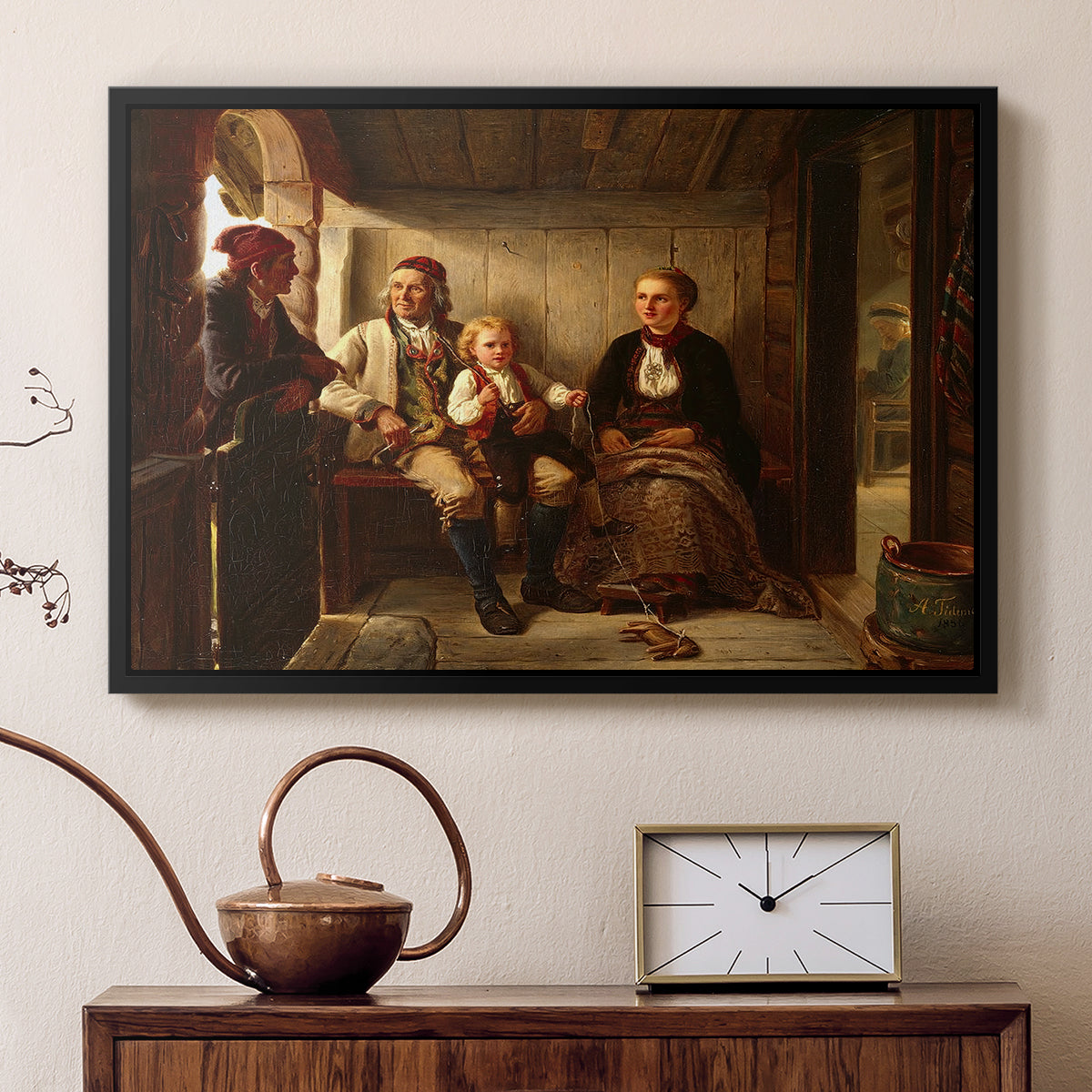 Neighbors (Naboer), 1855 - Floater Framed Canvas Print