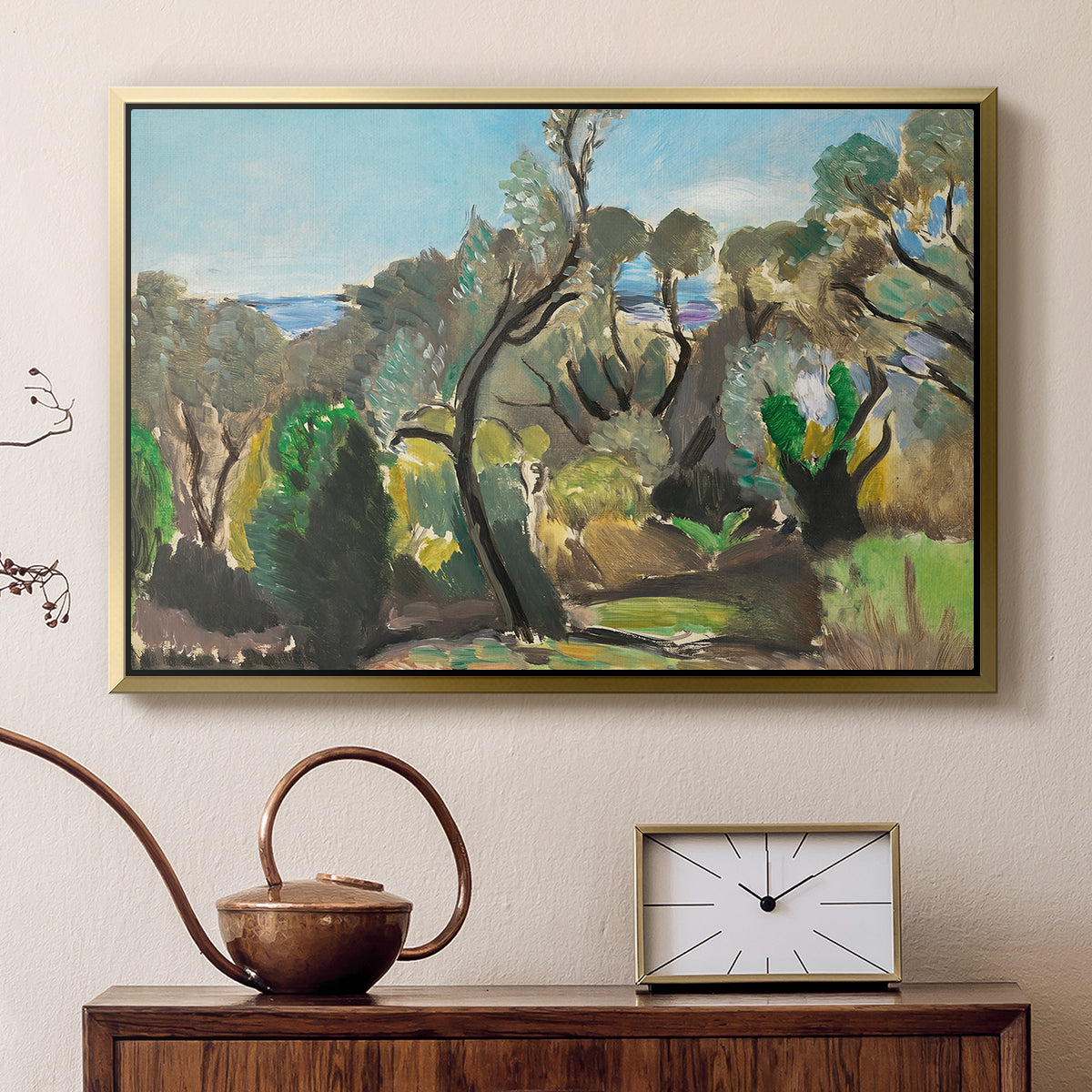 Landscape near Nice, c. 1918 - Floater Framed Canvas Print