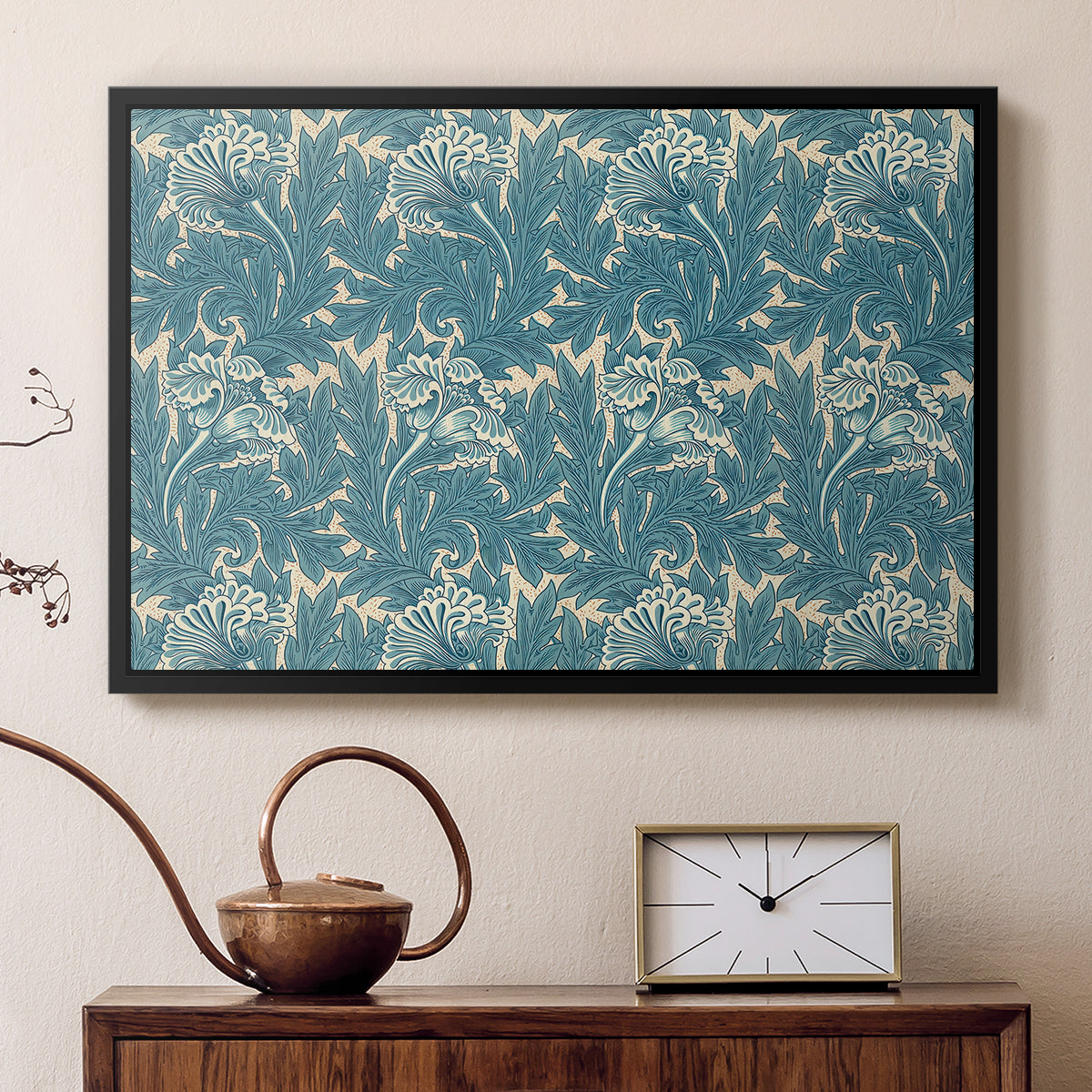 Tulip (Teal), 1875 - Floater Framed Canvas Print