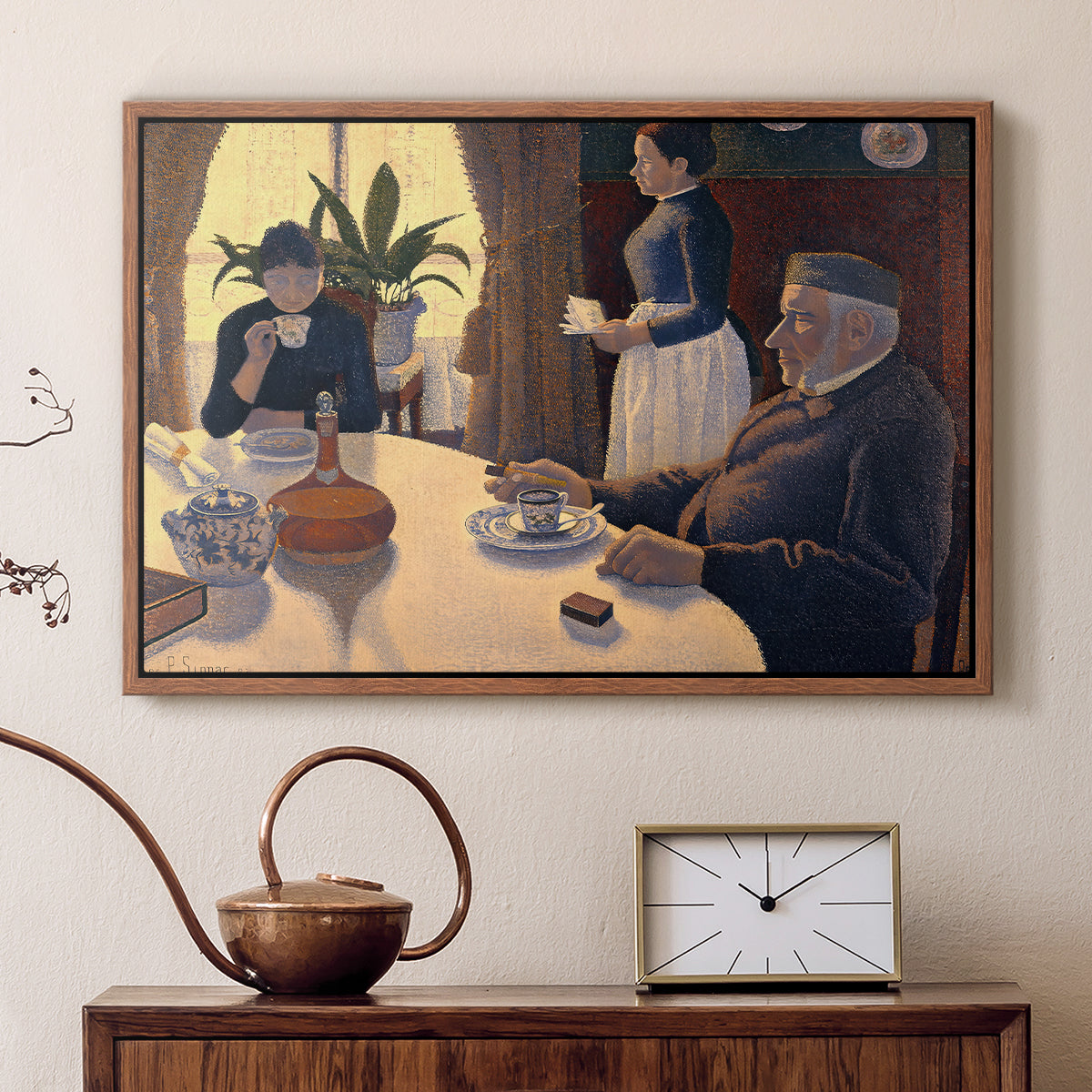 The Dining Room (Breakfast), 1886-1887 - Floater Framed Canvas Print