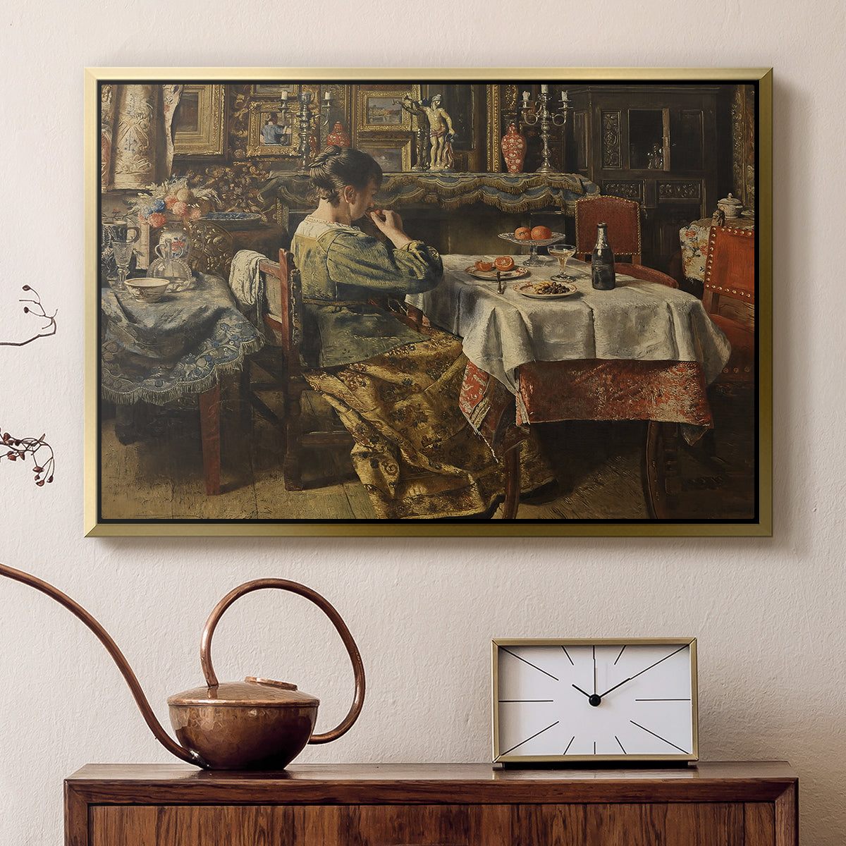 The Meal (De maaltijd), c. 1885 - Floater Framed Canvas Print