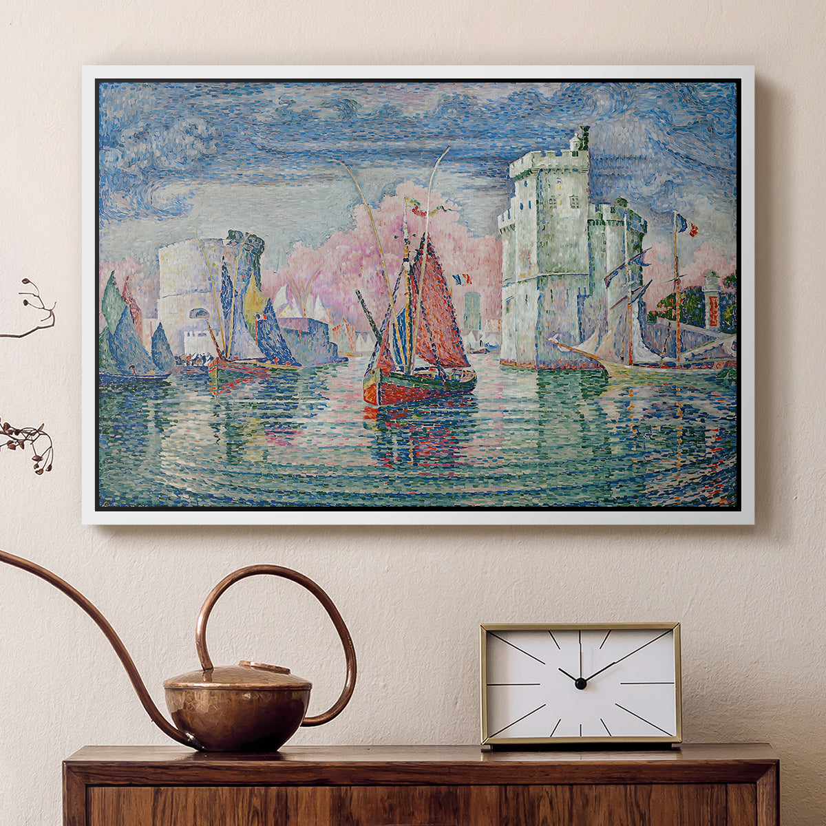Entrance to the Port of La Rochelle, 1921 - Floater Framed Canvas Print