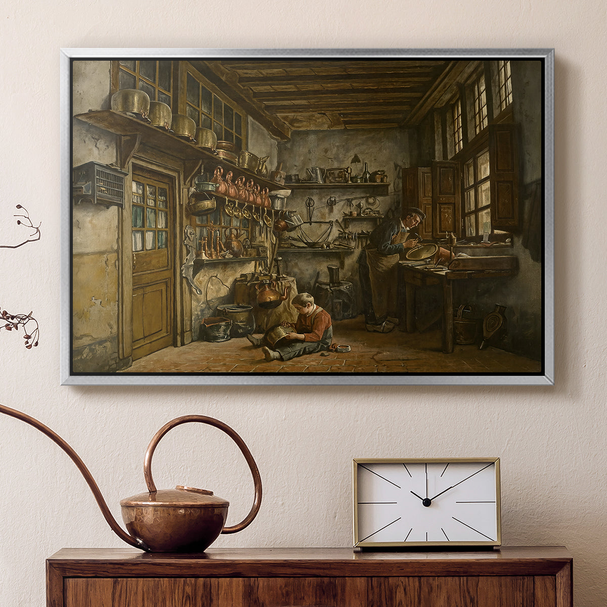 The Tinker, 1861 - Floater Framed Canvas Print