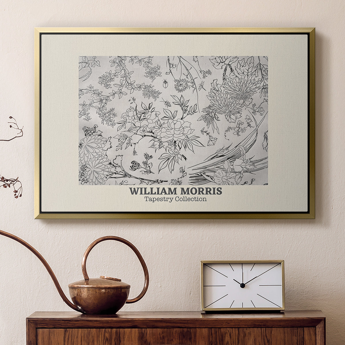Fleurs, 1866 (Morris Inspired) - Floater Framed Canvas Print