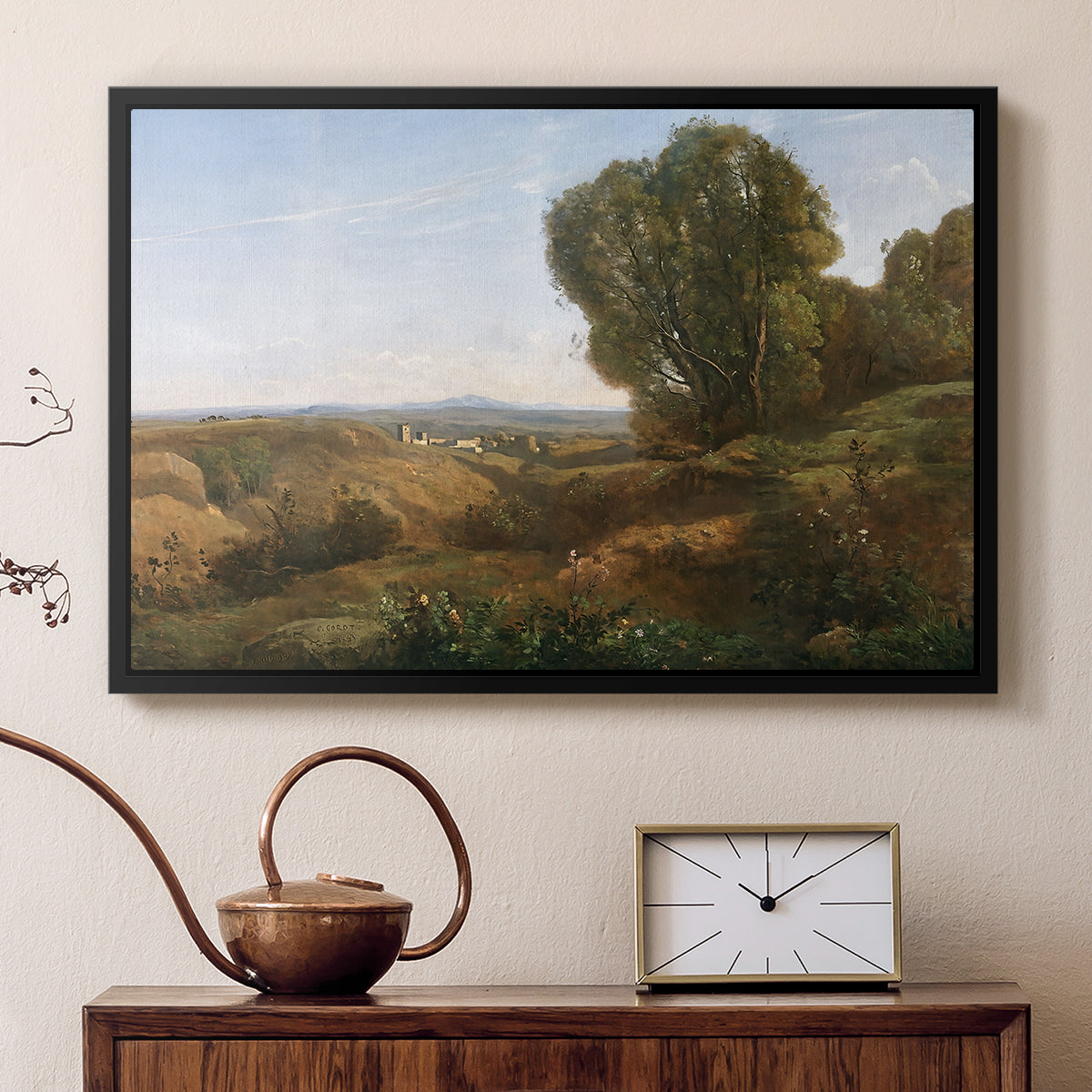 Souvenir of Roquemaure in the Gard, c. 1853 - Floater Framed Canvas Print