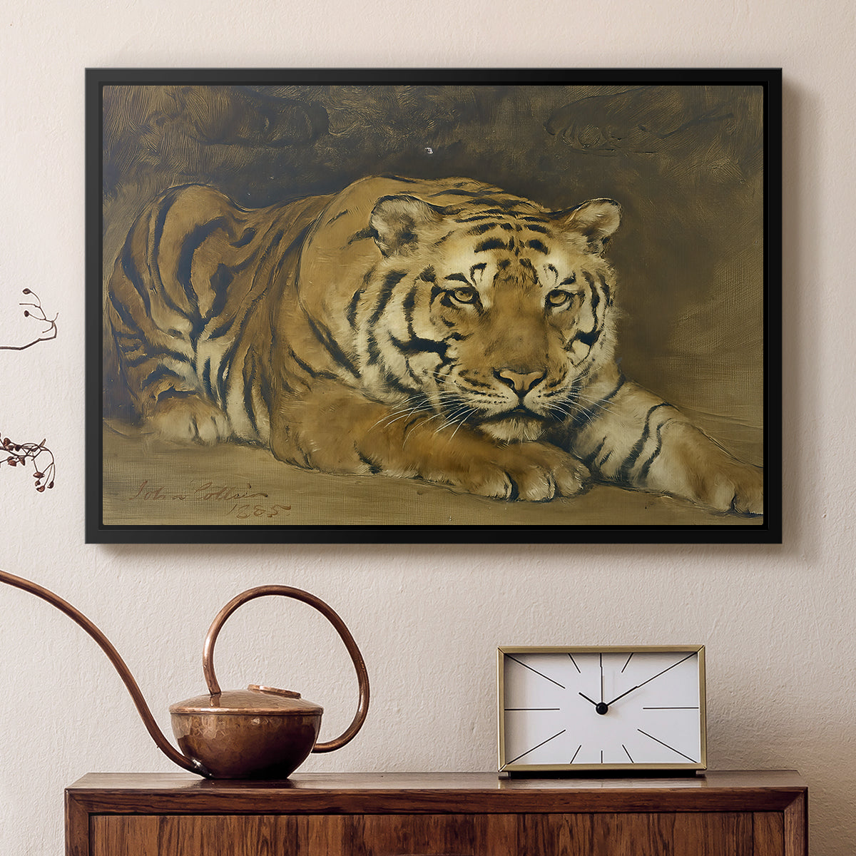 Study of a Tiger for Circe, 1885 - Floater Framed Canvas Print