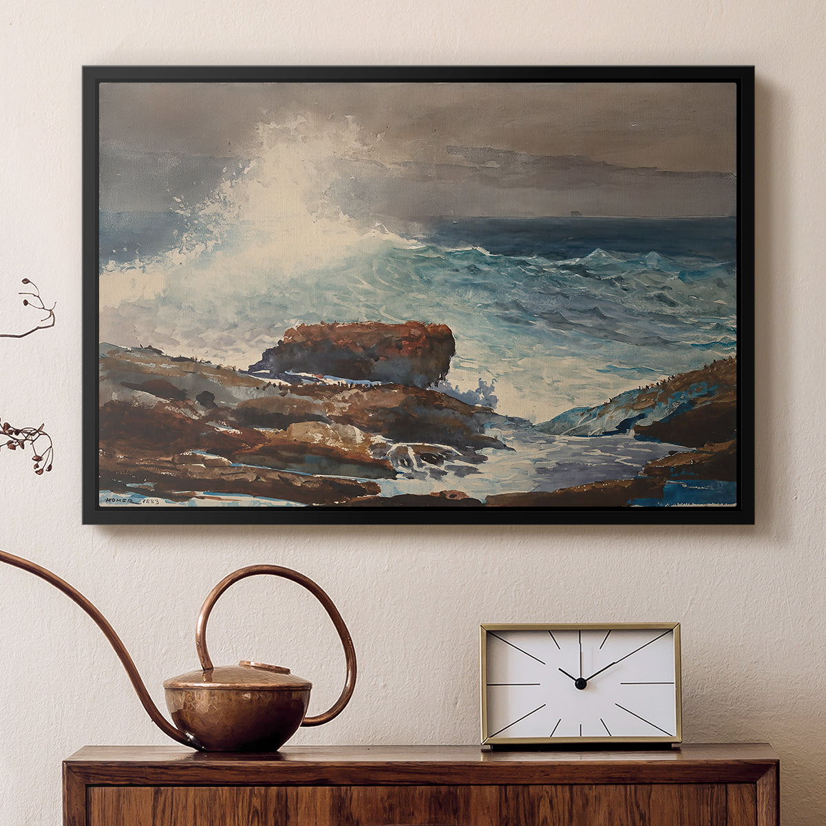 Incoming Tide, Scarboro, Maine, 1883 - Floater Framed Canvas Print