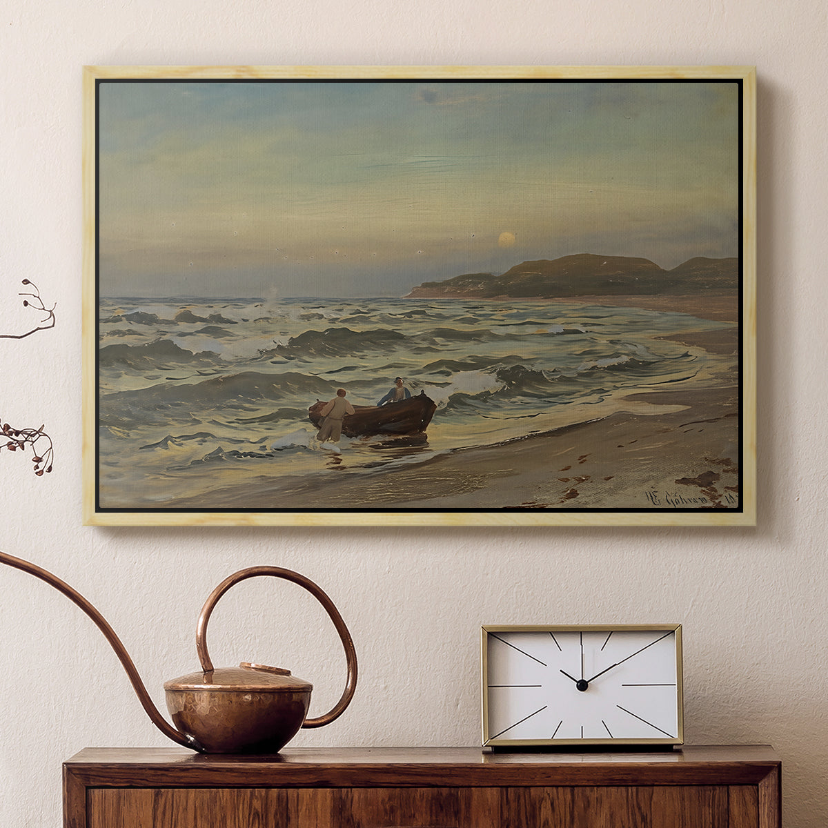 Storm at Rügen, 1882 - Floater Framed Canvas Print