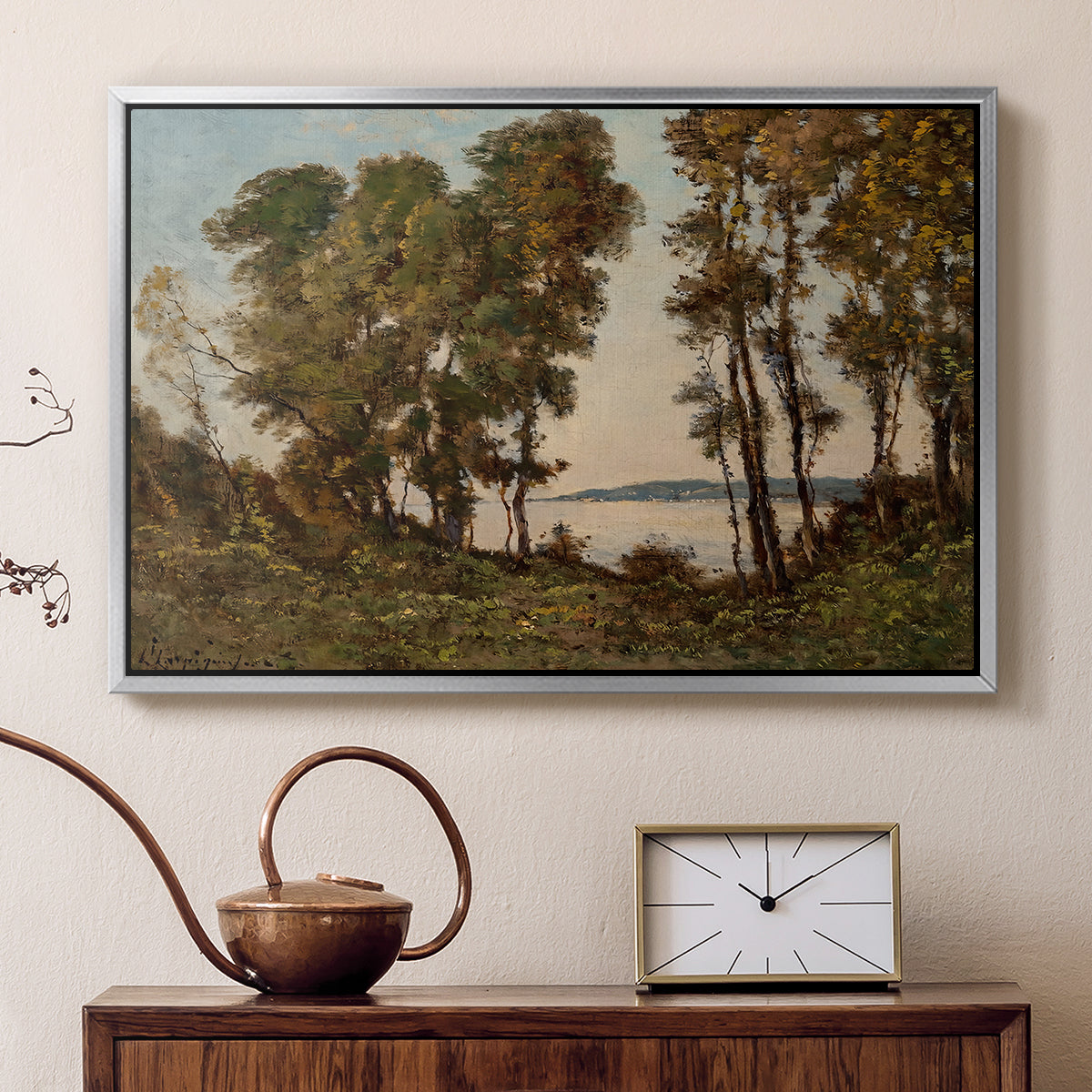 The Banks of the Allier, 1894 - Floater Framed Canvas Print