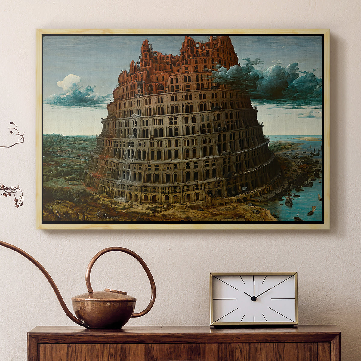 The Tower of Babel, c. 1568 - Floater Framed Canvas Print