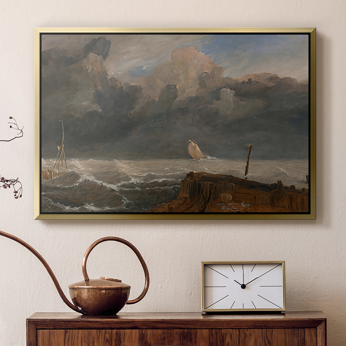 Port Ruysdael, 1827 - Floater Framed Canvas Print