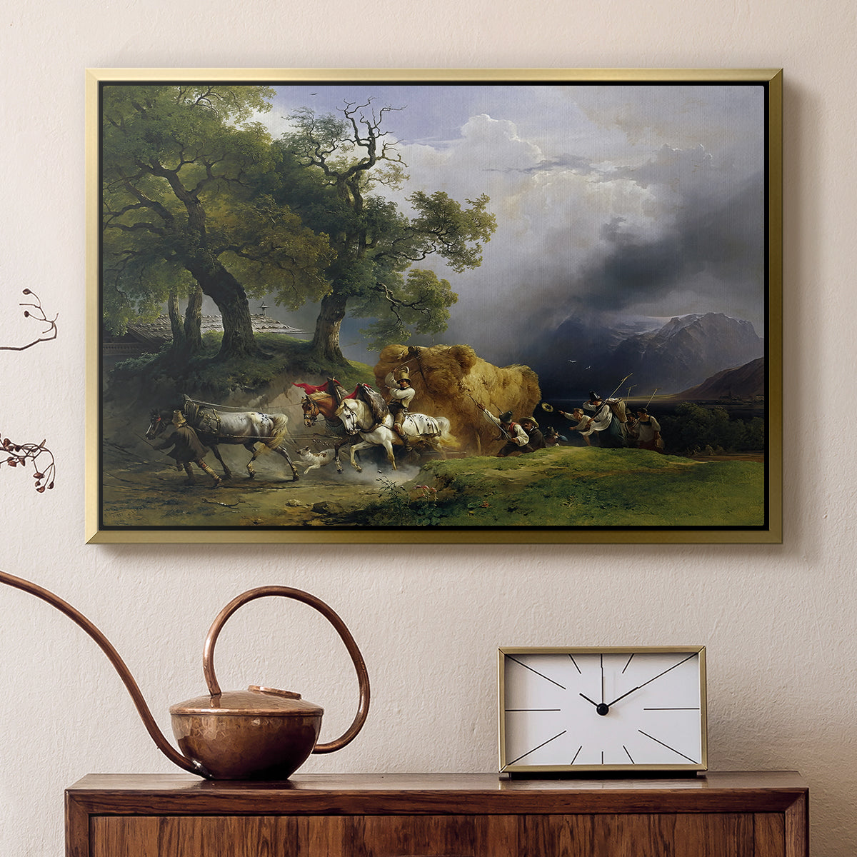 The Harvest Wagon (Der Heuwagen), c. 1850 - Floater Framed Canvas Print