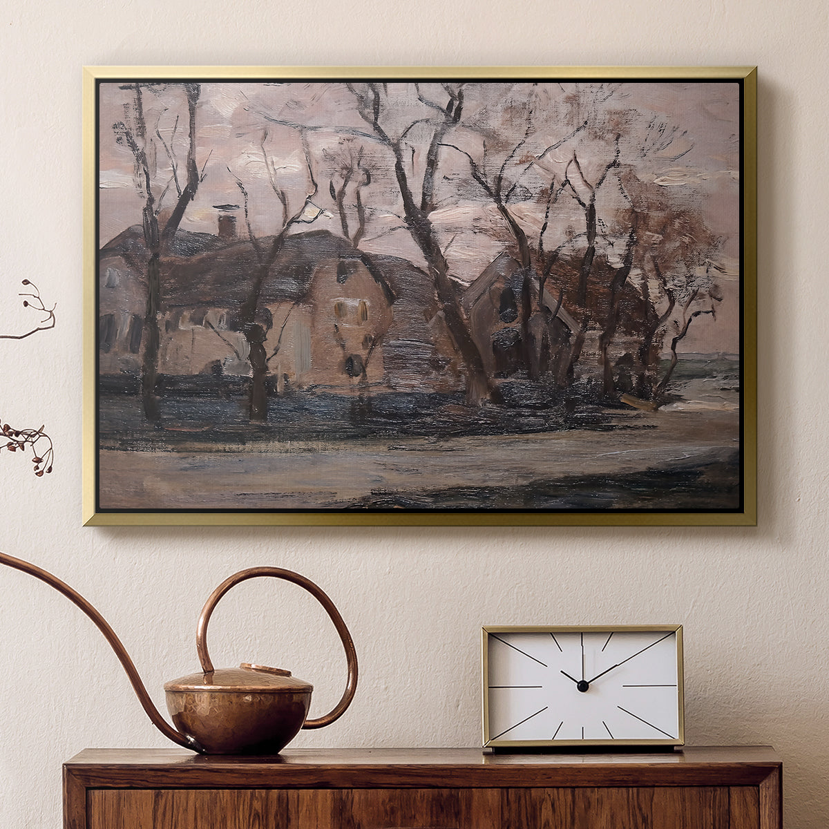 Farm near Duivendrecht in the Evening, c. 1905 - Floater Framed Canvas Print