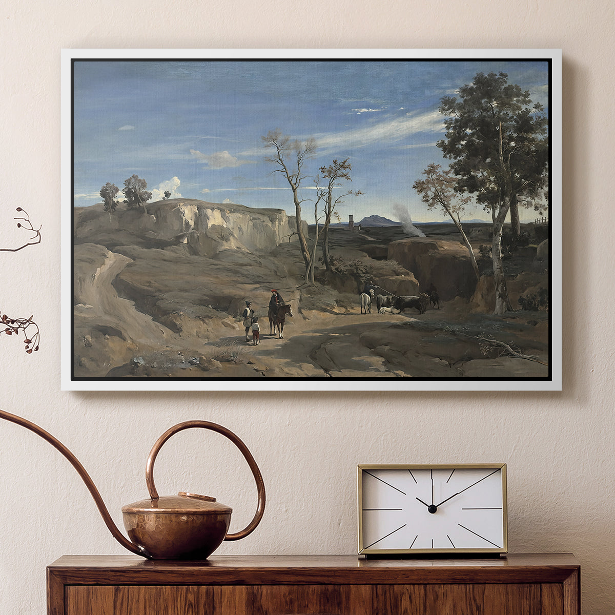 La Cervara, the Roman Campagna, c. 1830-1831 - Floater Framed Canvas Print