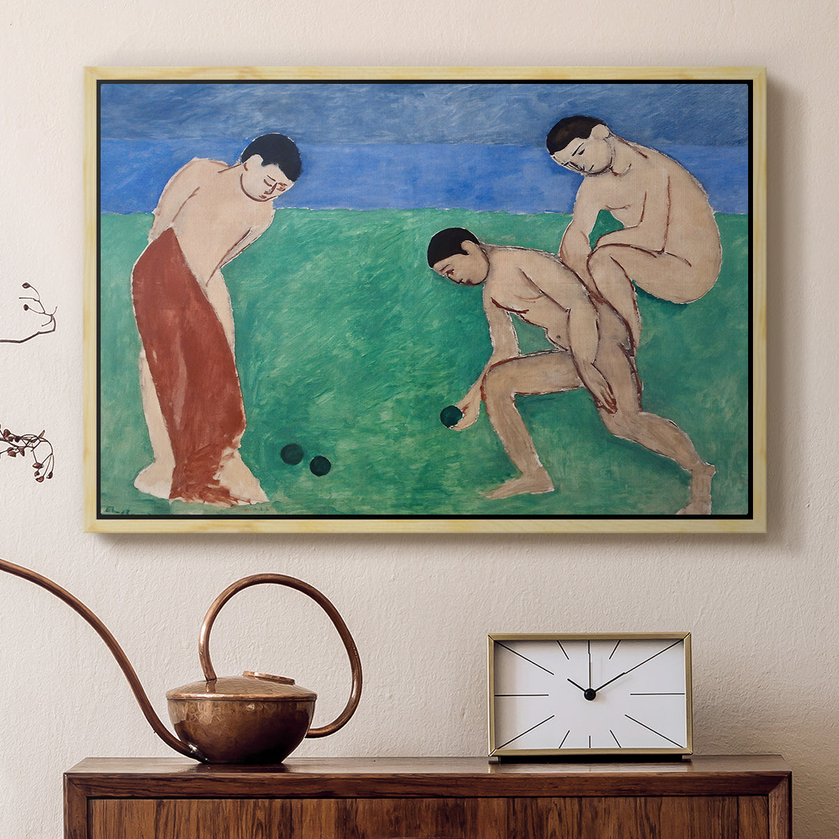 Game of Bowls, 1908 - Floater Framed Canvas Print