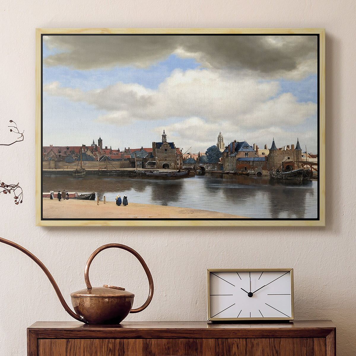 View of Delft, c. 1660-1661 - Floater Framed Canvas Print