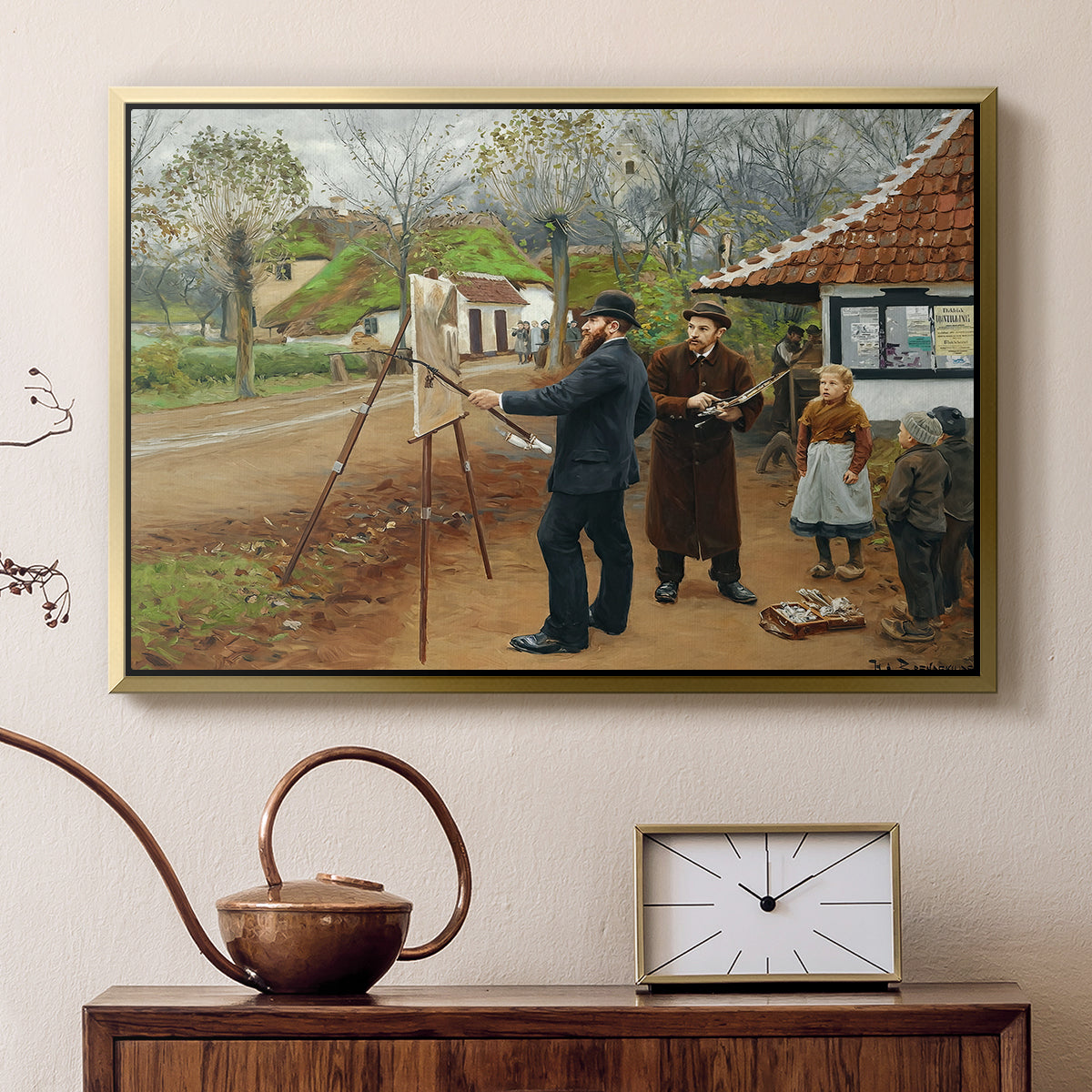 L. A. Ring Painting near Aasum Smithy, 1893 - Floater Framed Canvas Print