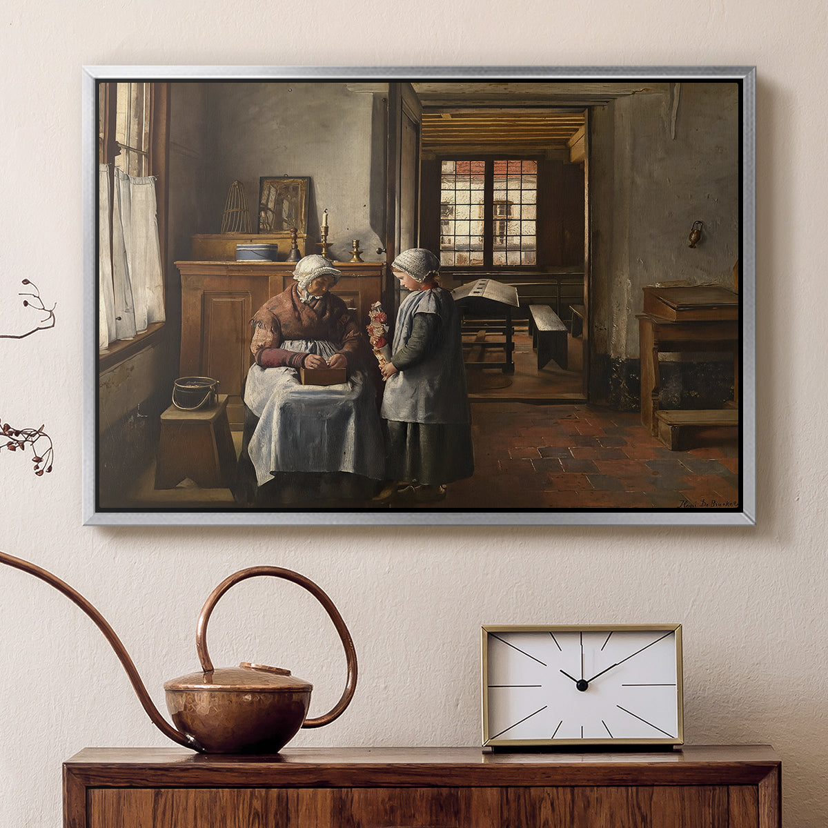 Grandmother's Feast, 1873 - Floater Framed Canvas Print