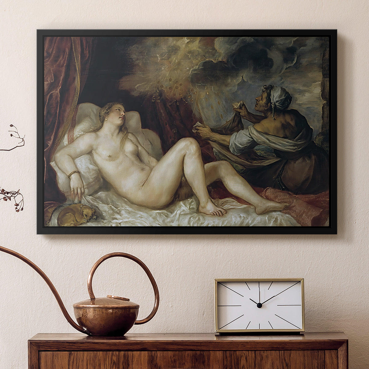 Danaë, c. 1560-1565 - Floater Framed Canvas Print