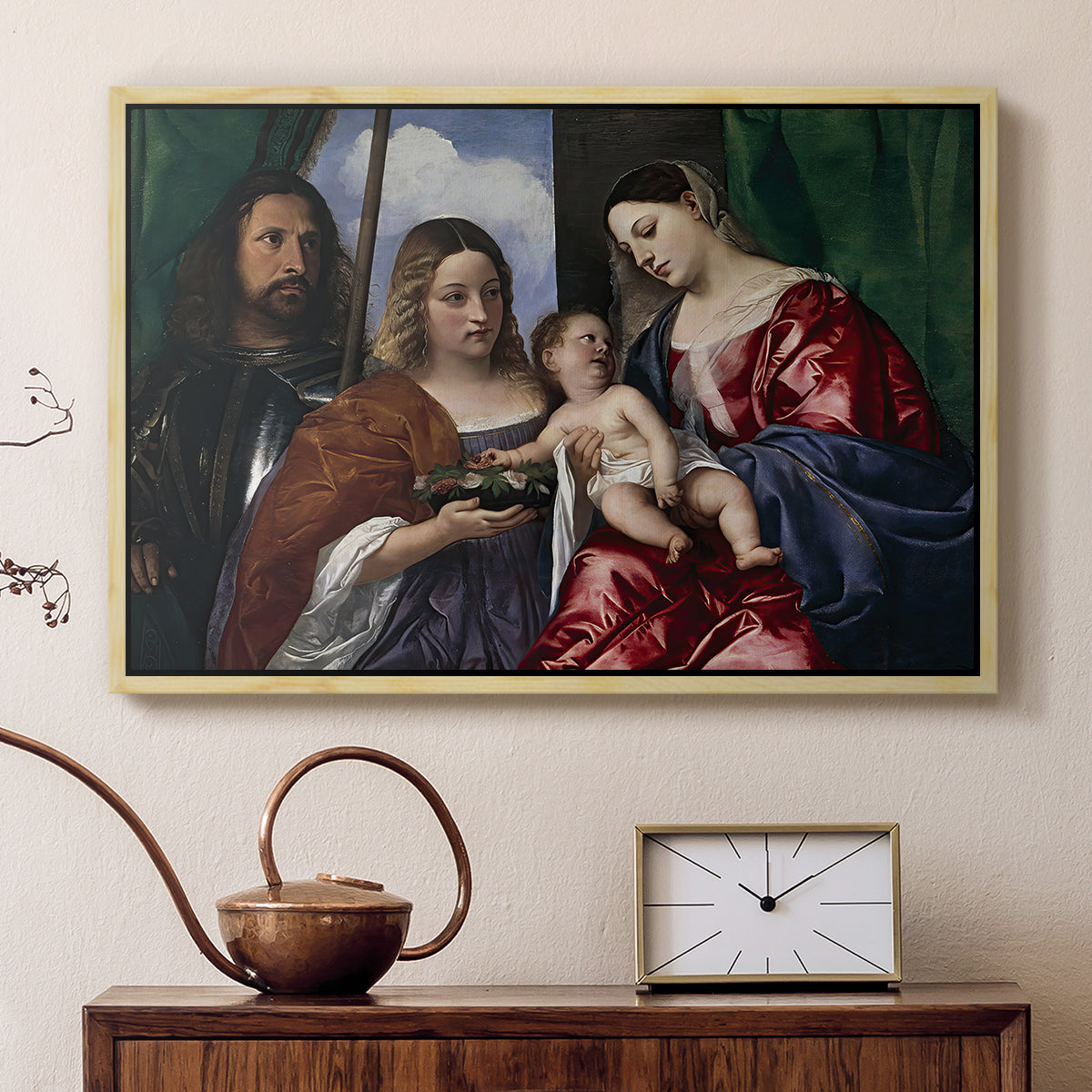 Madonna and Child with Saints Dorothy and George, c. 1516 - Floater Framed Canvas Print