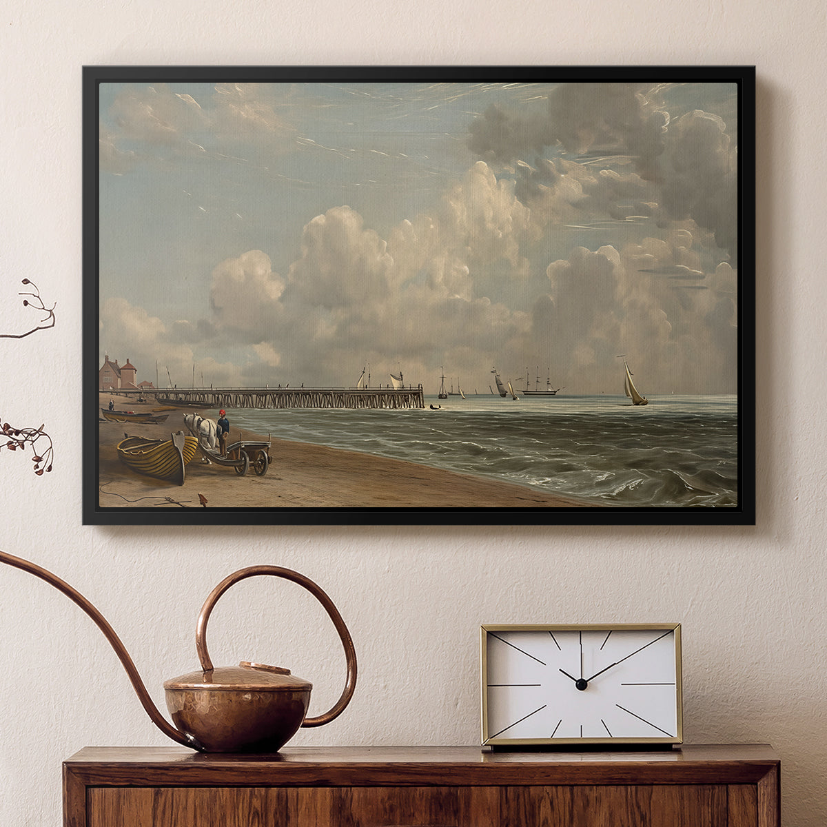 Yarmouth Jetty, 1822 - Floater Framed Canvas Print