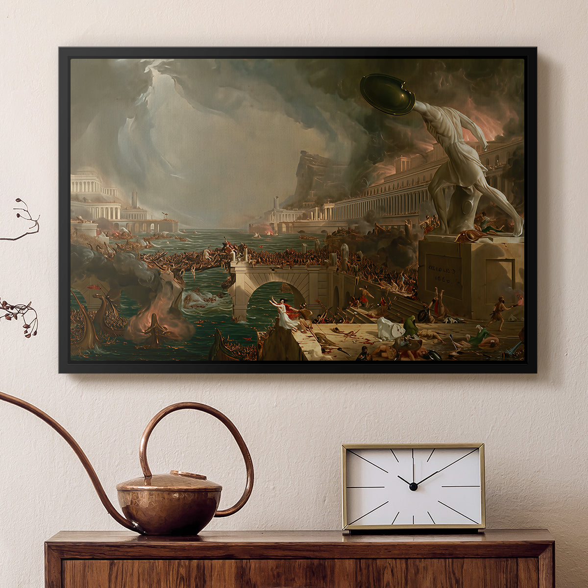 The Course of Empire: Destruction, 1836 - Floater Framed Canvas Print