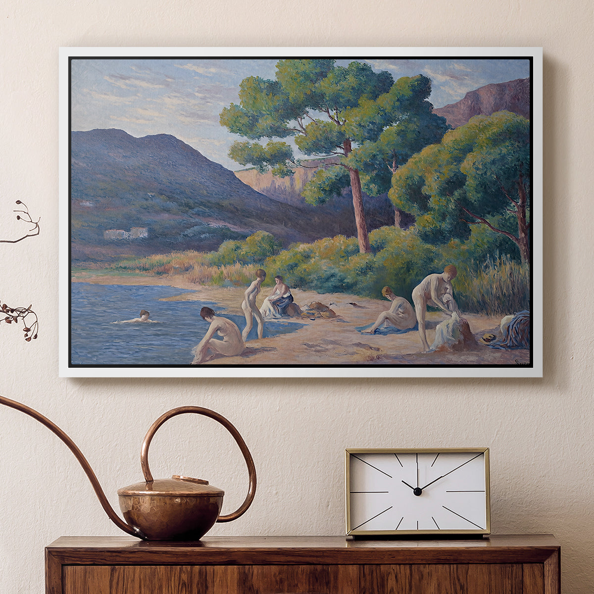 Bathers in Saint-Tropez, c. 1909 - Floater Framed Canvas Print