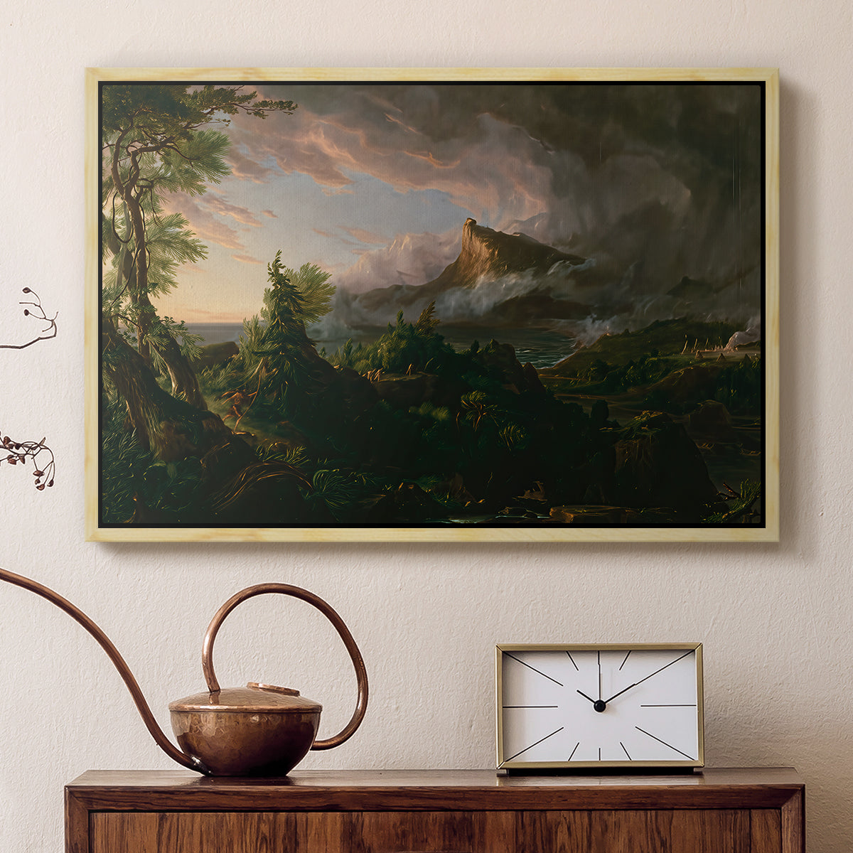 The Course of Empire: The Savage State, 1834 - Floater Framed Canvas Print