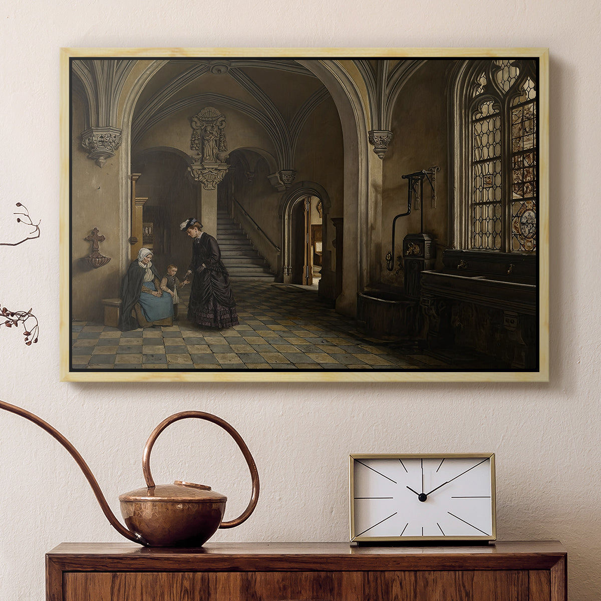 Interior of the Church of Saint Paul in Antwerp, c. 1865-1869 - Floater Framed Canvas Print
