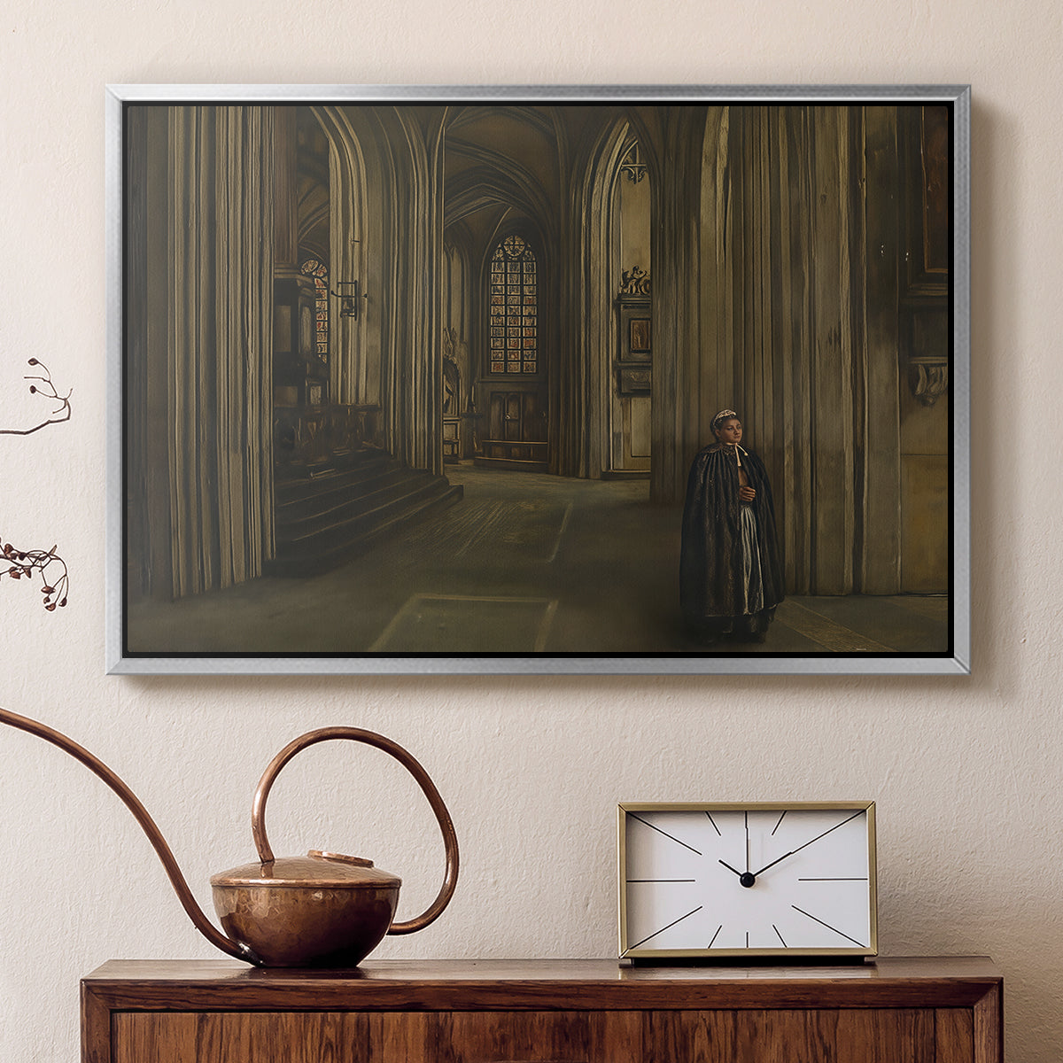 Interior of a Church, 1871 - Floater Framed Canvas Print