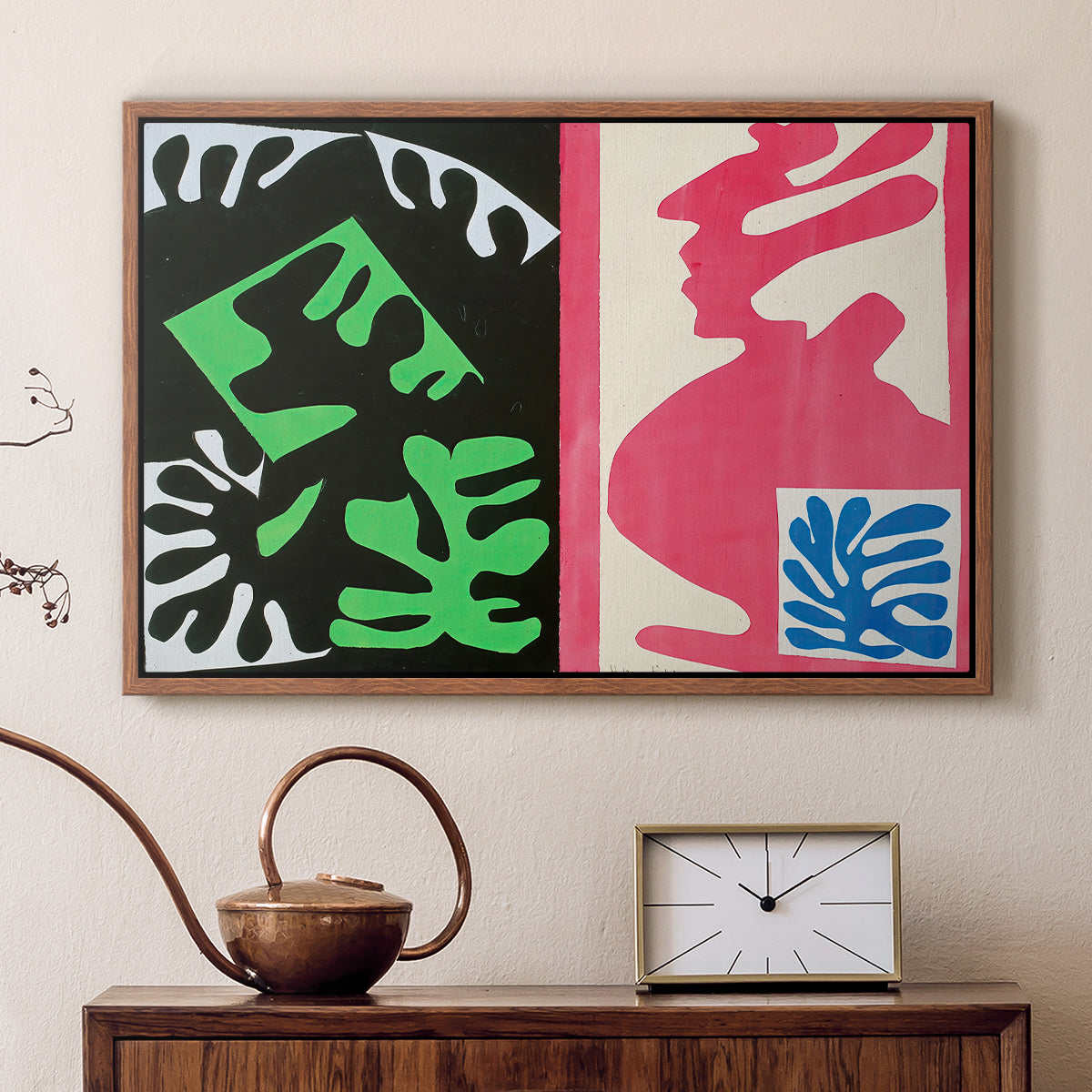Composition, Black and Red, from Jazz, 1947 - Floater Framed Canvas Print