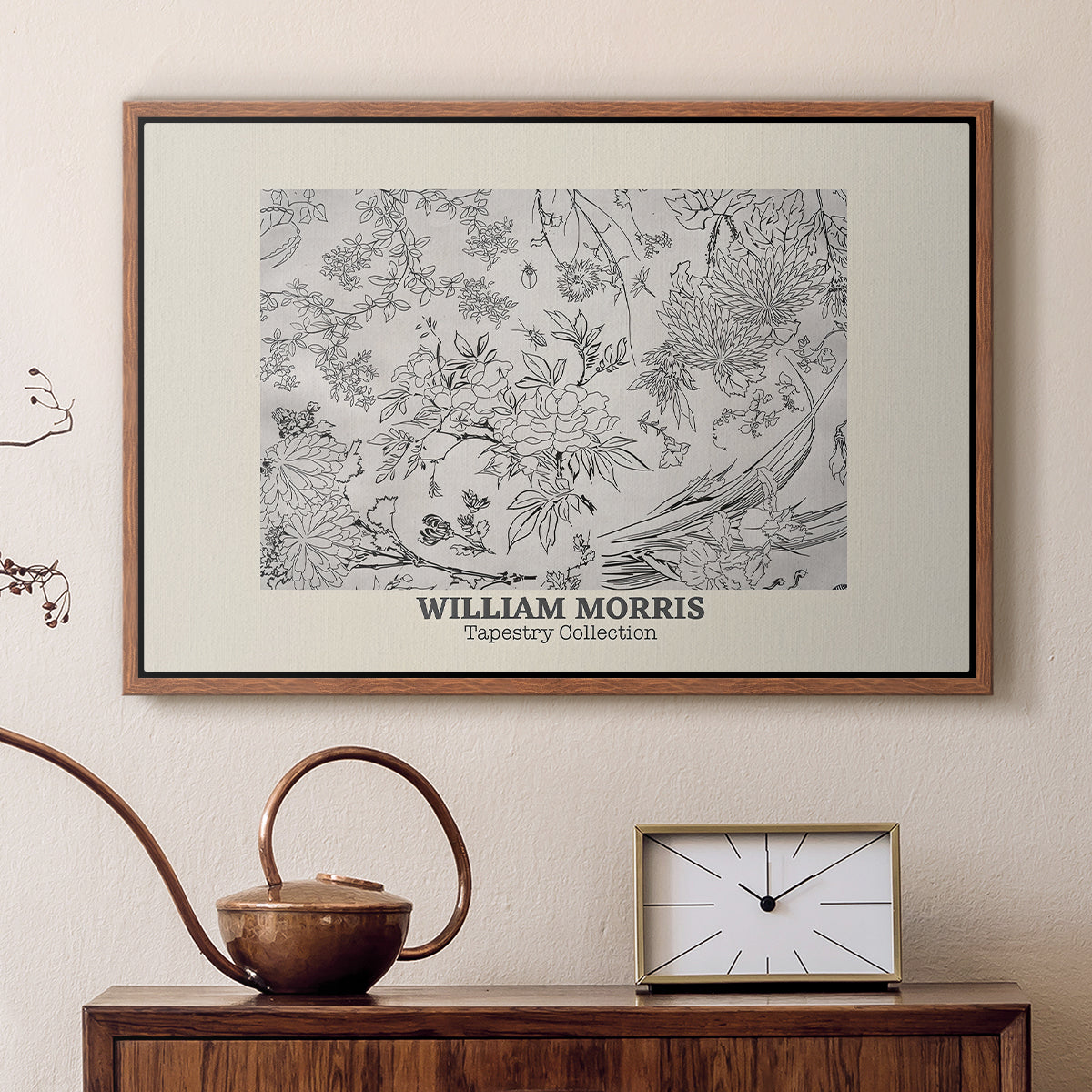 Fleurs, 1866 (Morris Inspired) - Floater Framed Canvas Print
