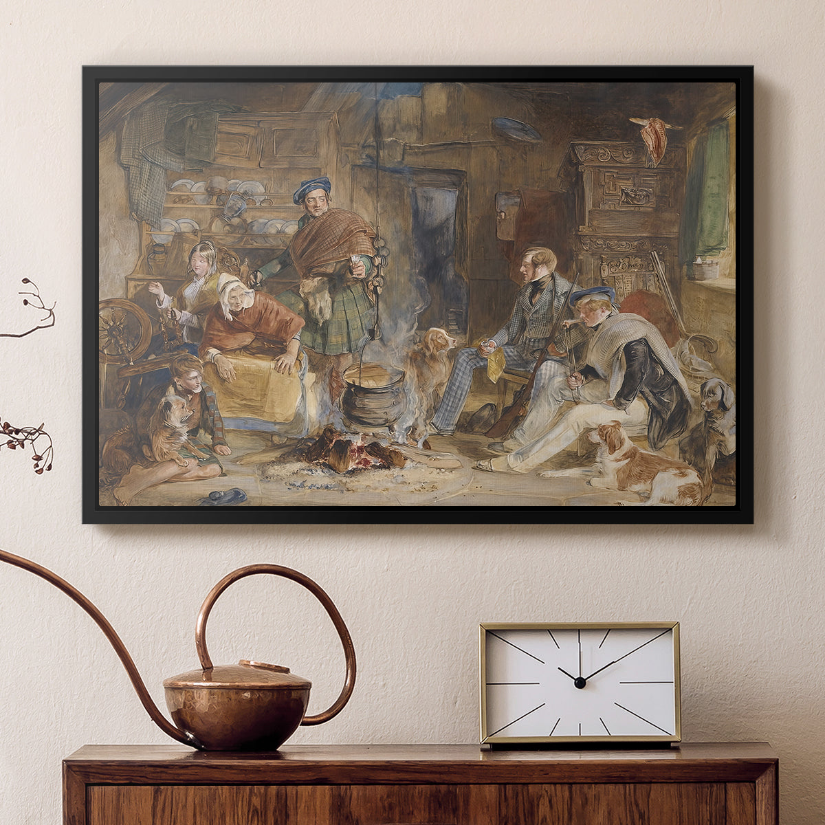 Highland Hospitality, 1832 - Floater Framed Canvas Print