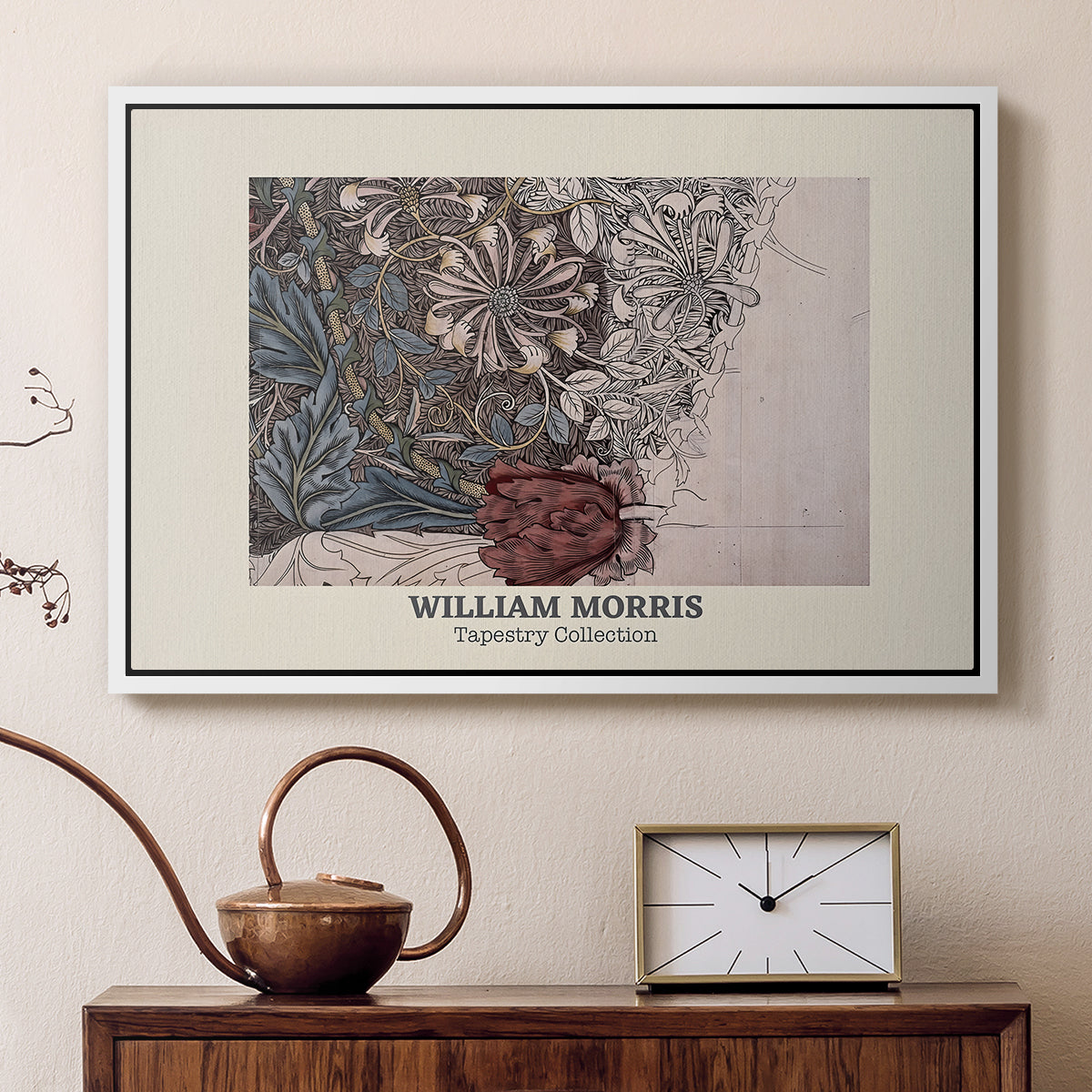 Honeysuckle (Tapestry Collection), 1874 - Floater Framed Canvas Print