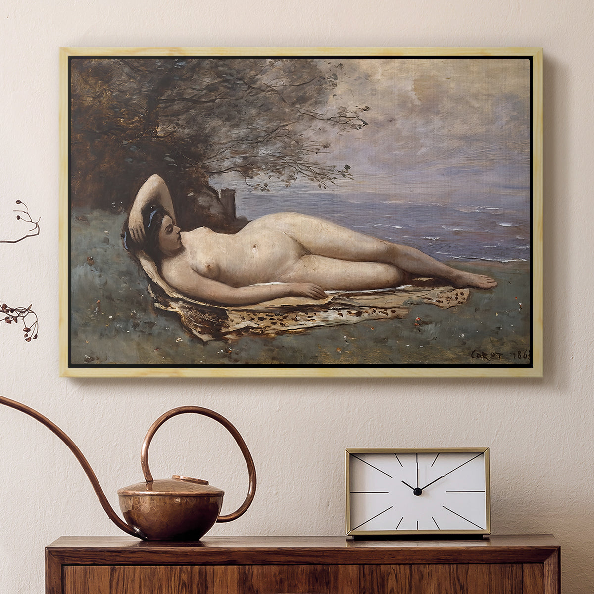 Bacchante by the Sea, 1865 - Floater Framed Canvas Print