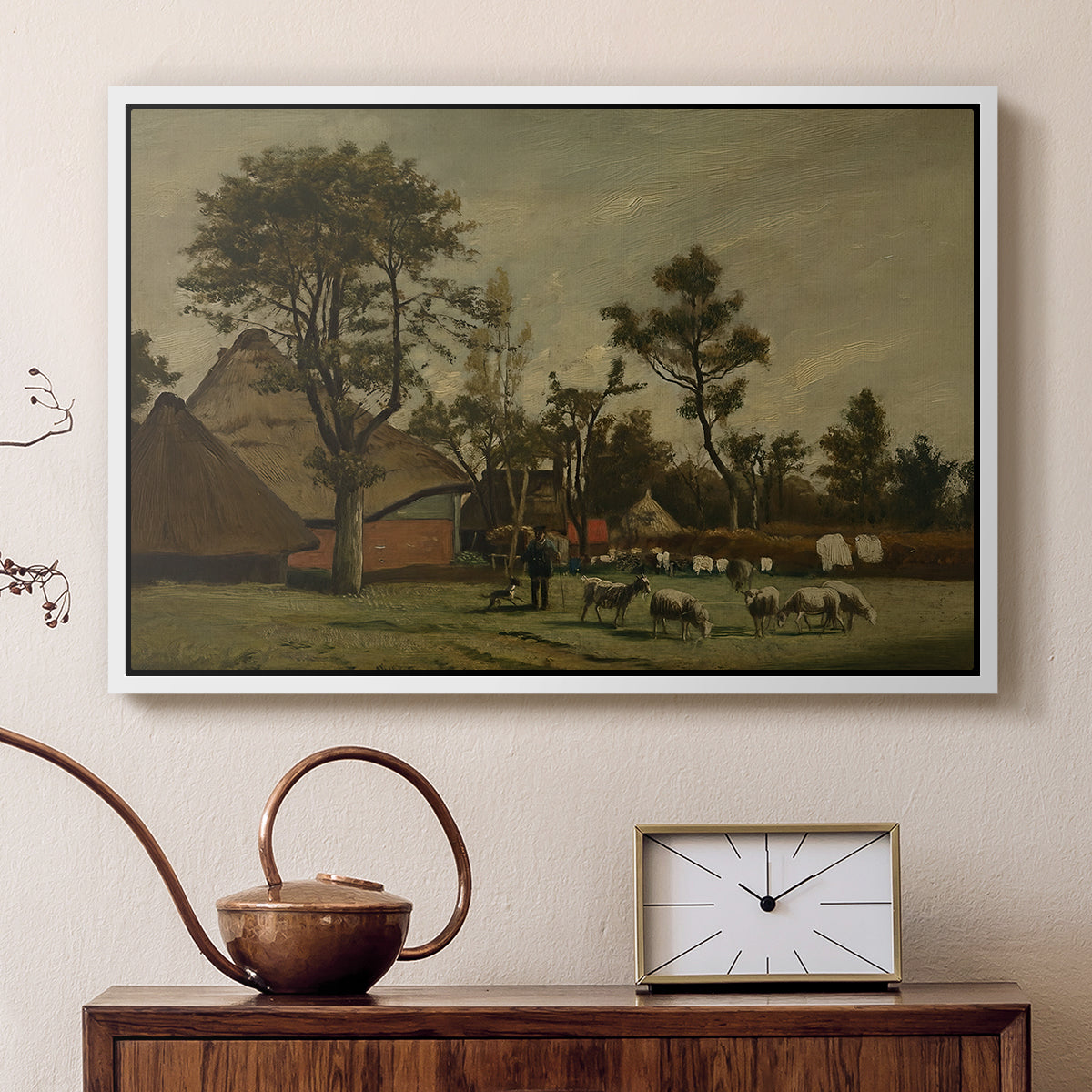 Farmhouse, c. 1865-1875 - Floater Framed Canvas Print