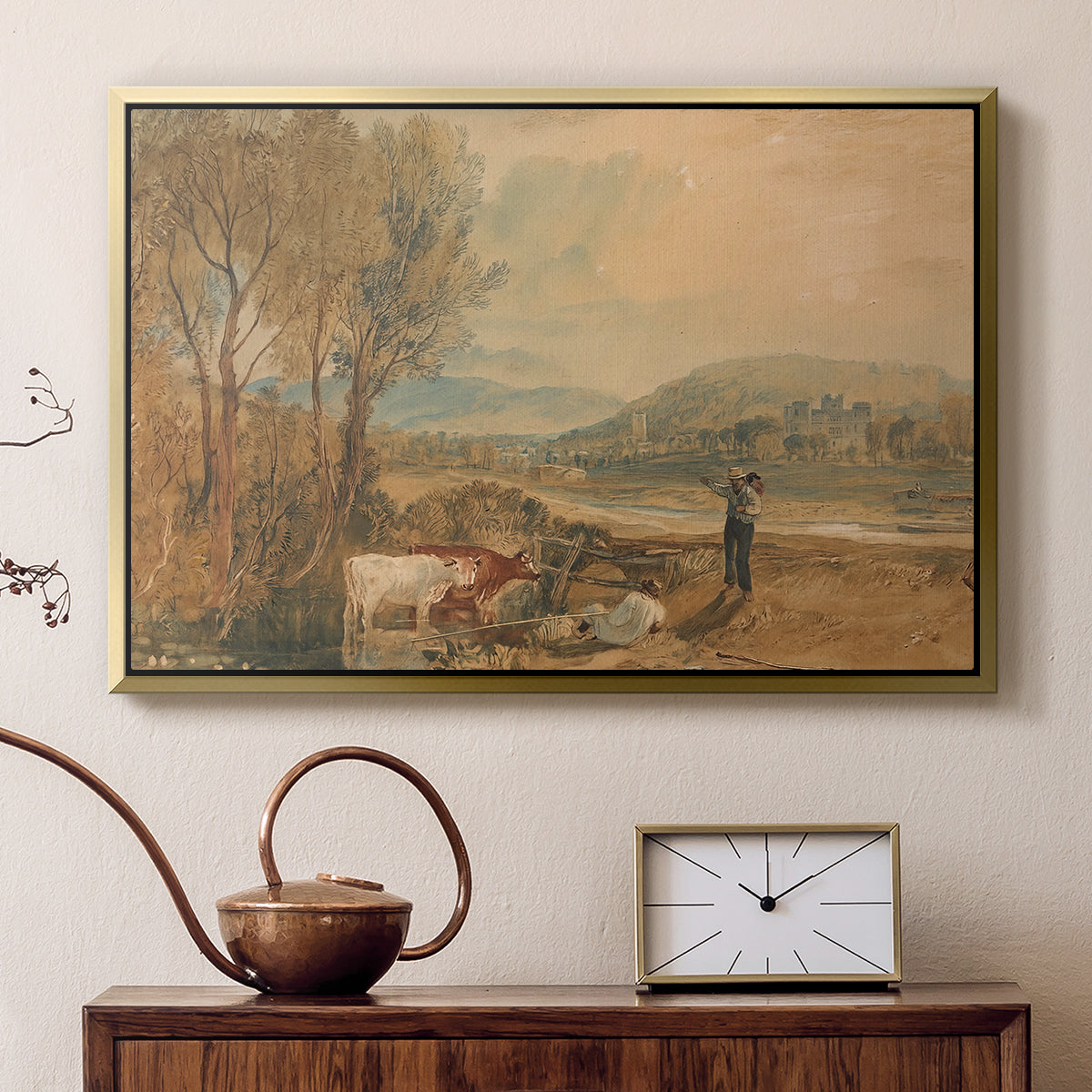 Lulworth Castle, Dorset, c. 1820 - Floater Framed Canvas Print