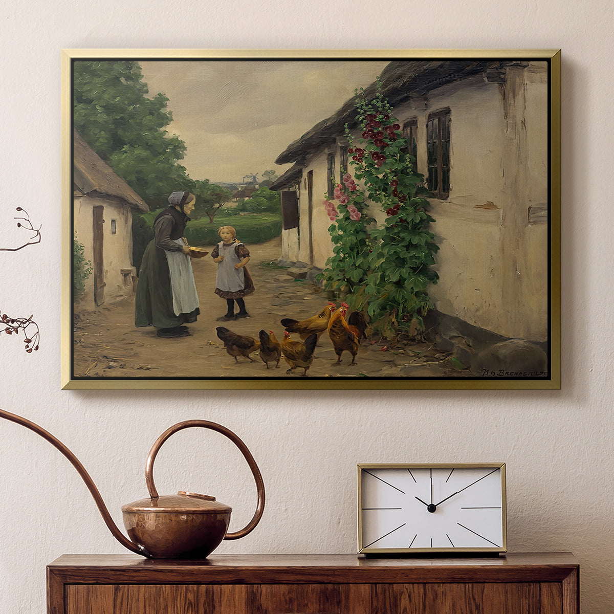 Visit to Grandmother, 1914 - Floater Framed Canvas Print