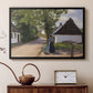 Danish Village Street with Woman and Milkman, 1880 - Floater Framed Canvas Print