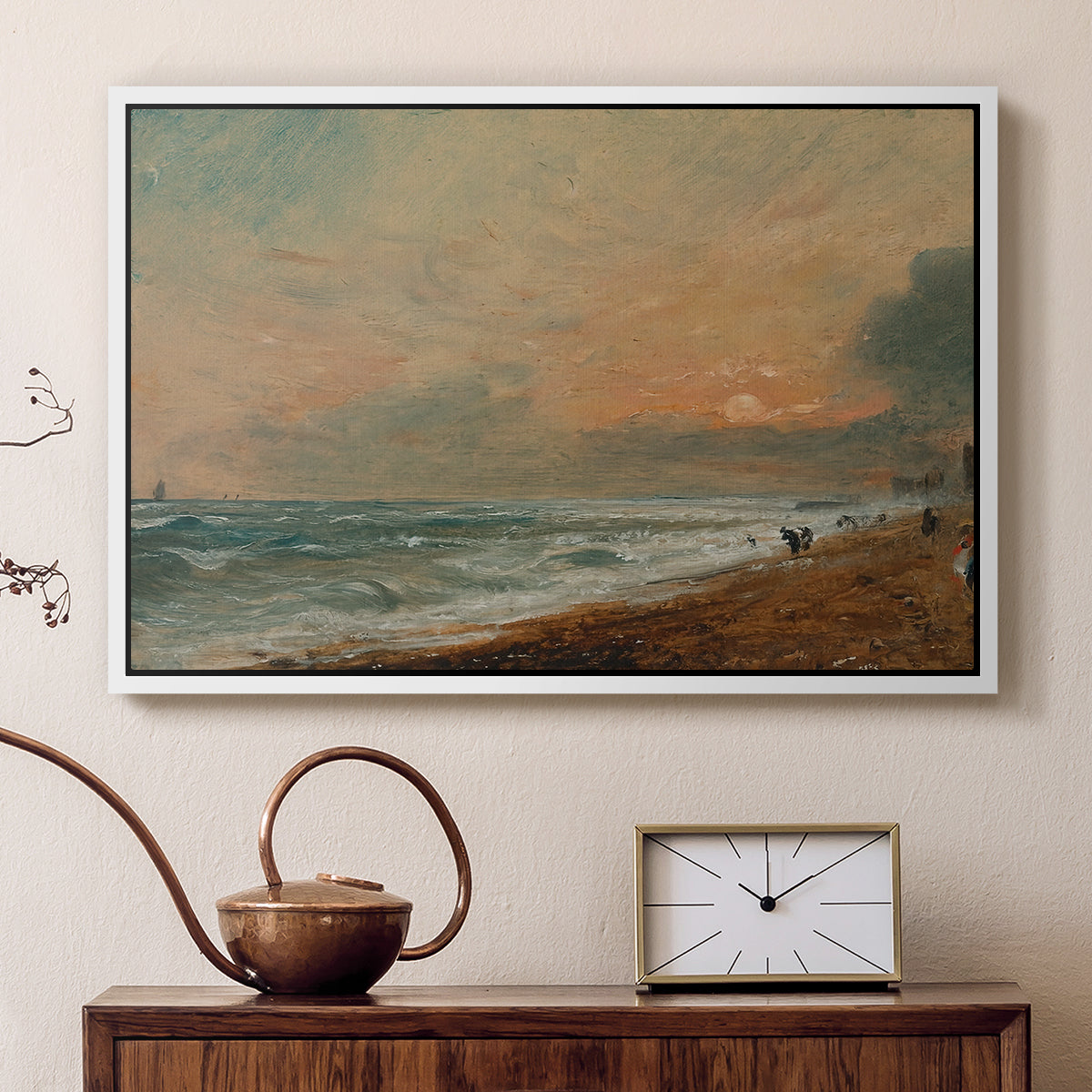 Hove Beach, c. 1824-1826 - Floater Framed Canvas Print