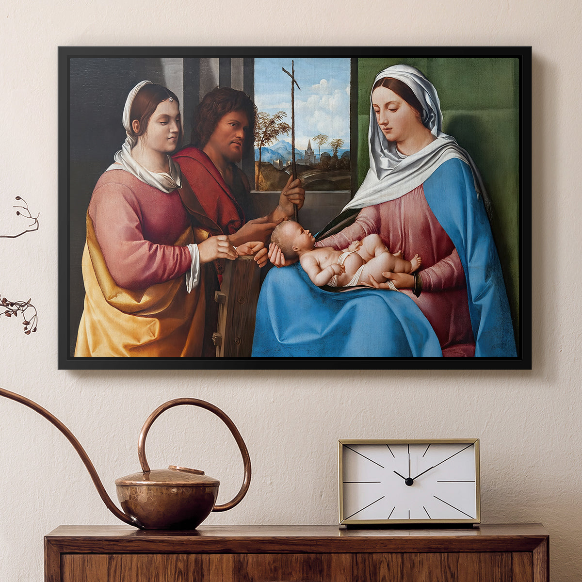 Sacred Conversation, c. 1505 - Floater Framed Canvas Print