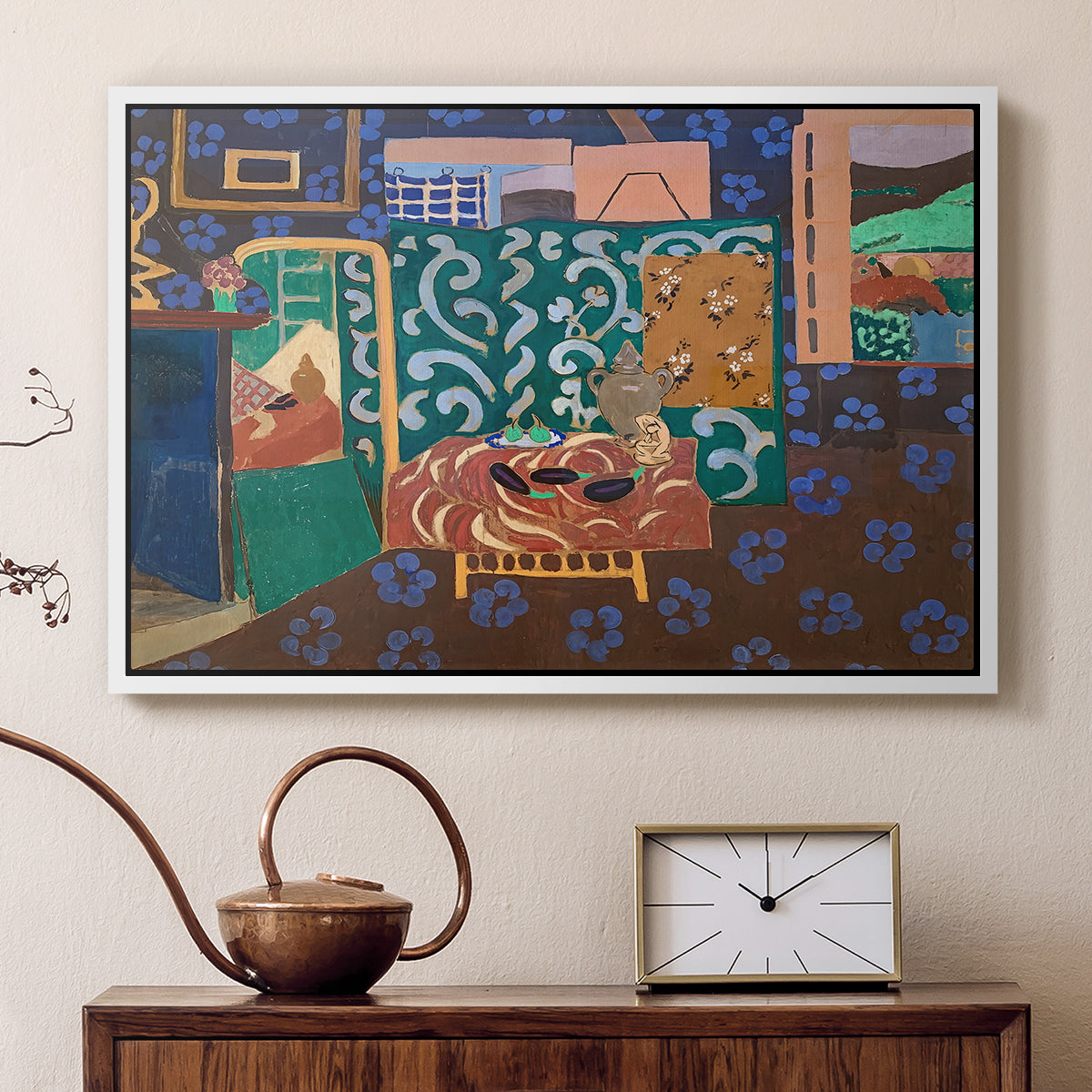 Interior with Aubergines, 1911 - Floater Framed Canvas Print