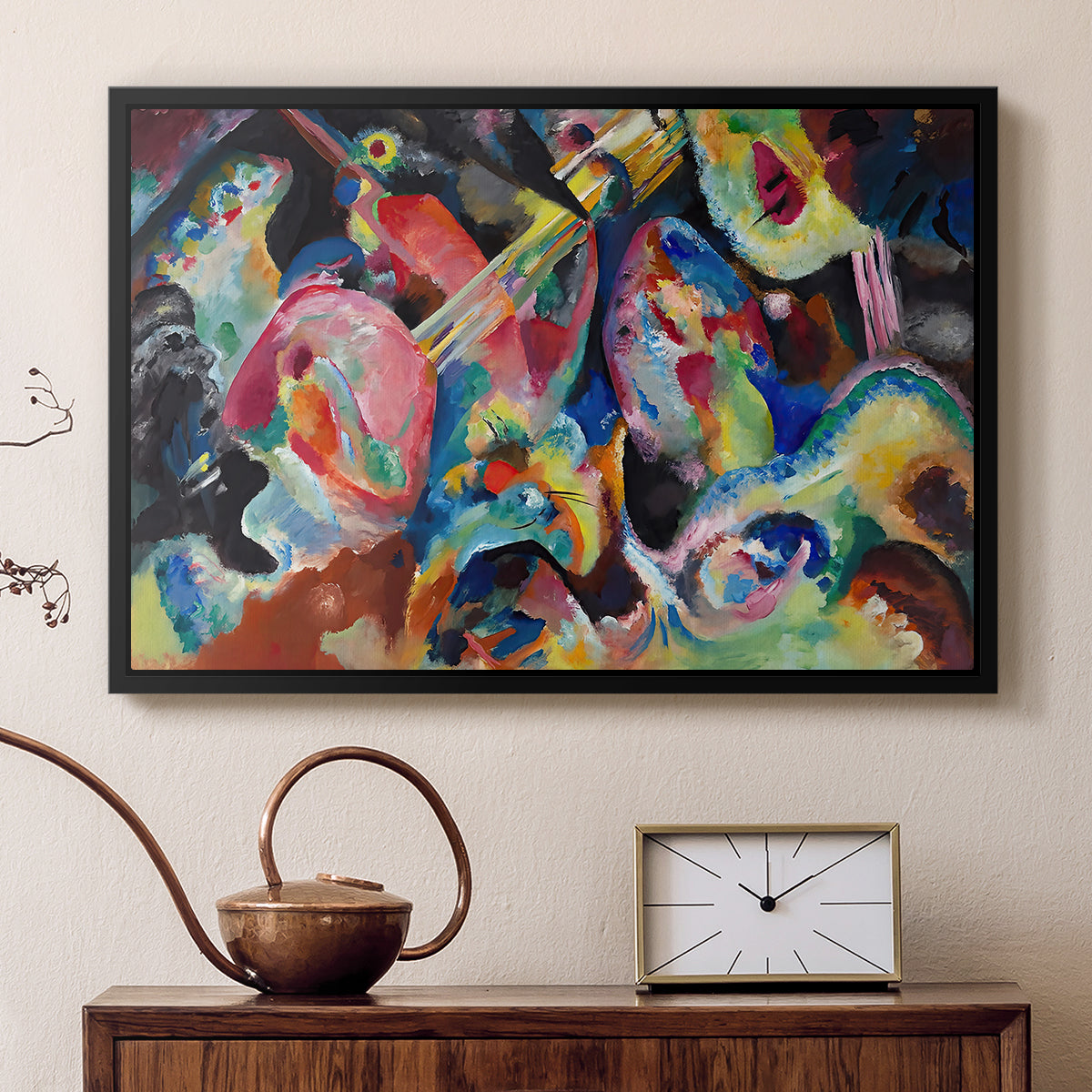 Improvisation. Deluge, 1913 - Floater Framed Canvas Print