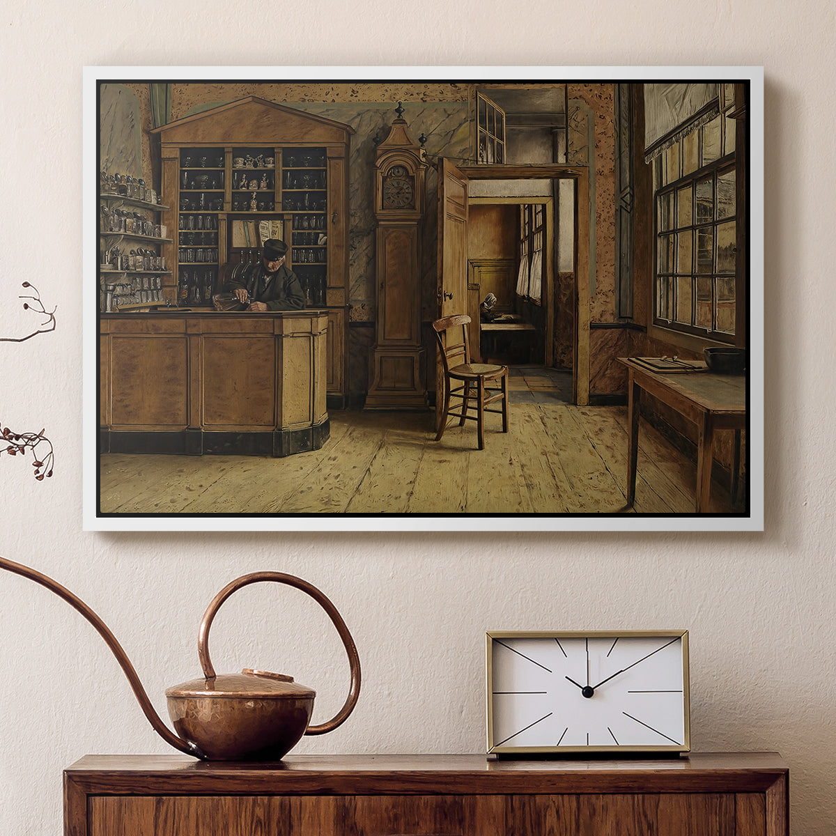 The Old Inn 'Het Loodshuis' in Antwerp, 1877 - Floater Framed Canvas Print