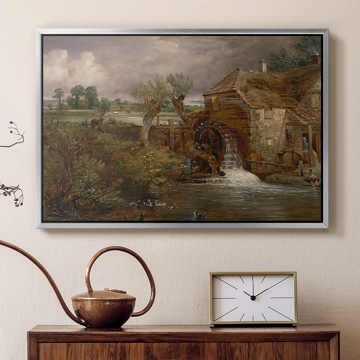 Parham Mill, Gillingham, 1826 - Floater Framed Canvas Print