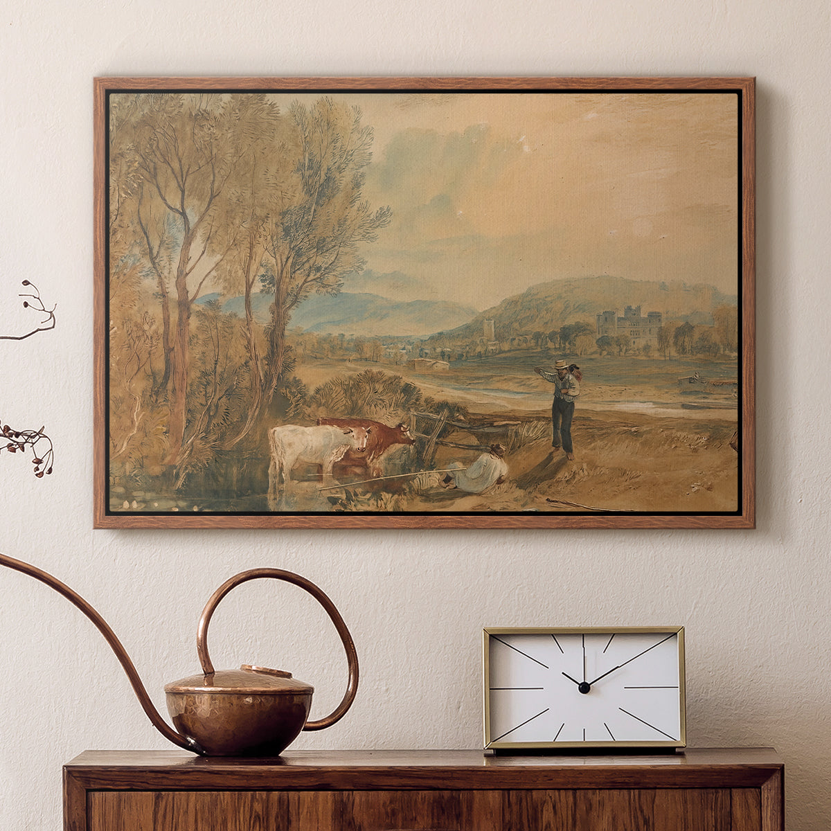 Lulworth Castle, Dorset, c. 1820 - Floater Framed Canvas Print